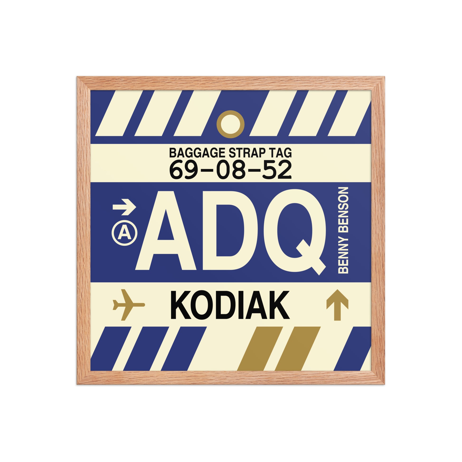 ADQ Kodiak Framed Print • Jet Age Baggage Tag Design • YHM Designs - Image 09