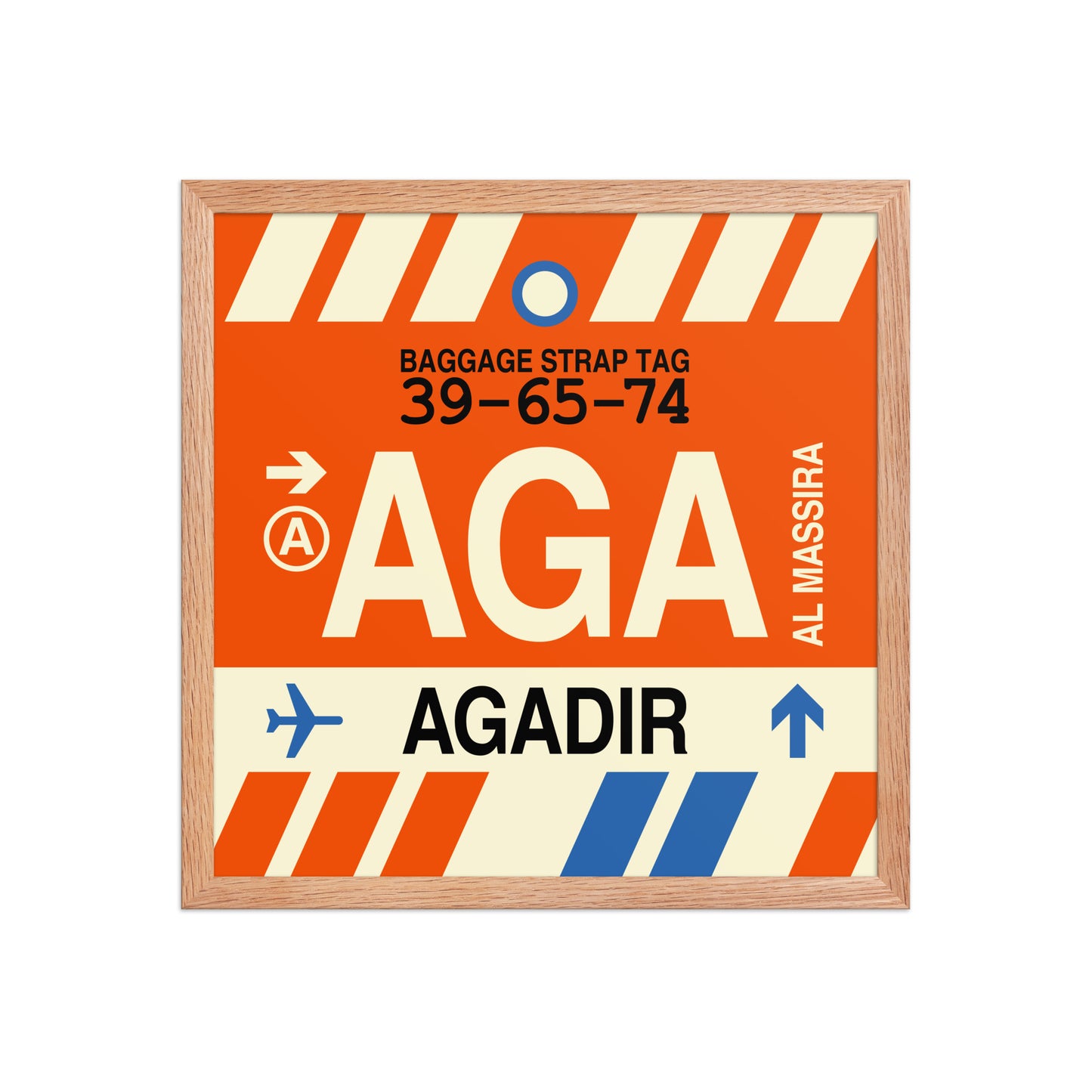 AGA Agadir Framed Print • Jet Age Baggage Tag Design • YHM Designs - Image 09