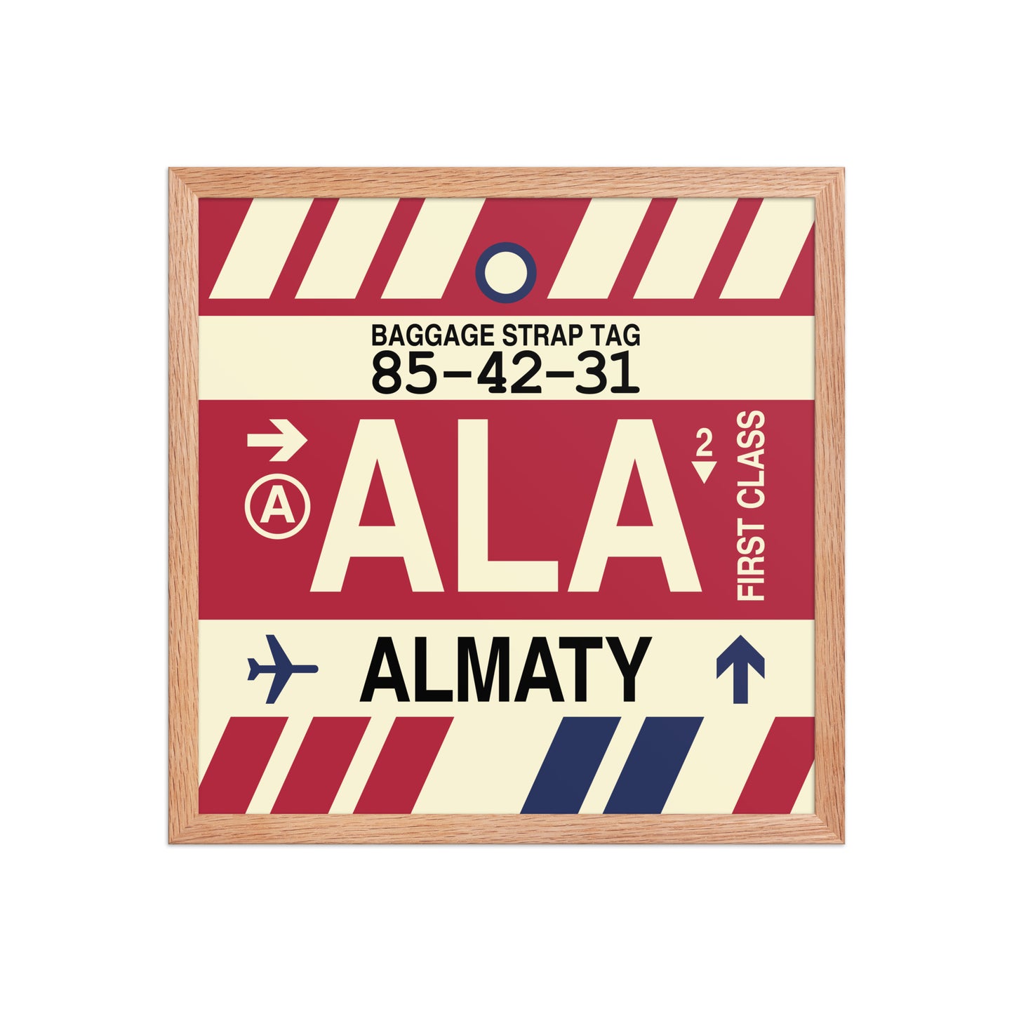 ALA Almaty Framed Print • Jet Age Baggage Tag Design • YHM Designs - Image 09