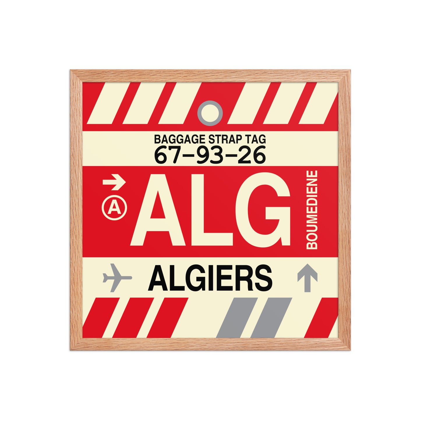 ALG Algiers Framed Print • Jet Age Baggage Tag Design • YHM Designs - Image 09