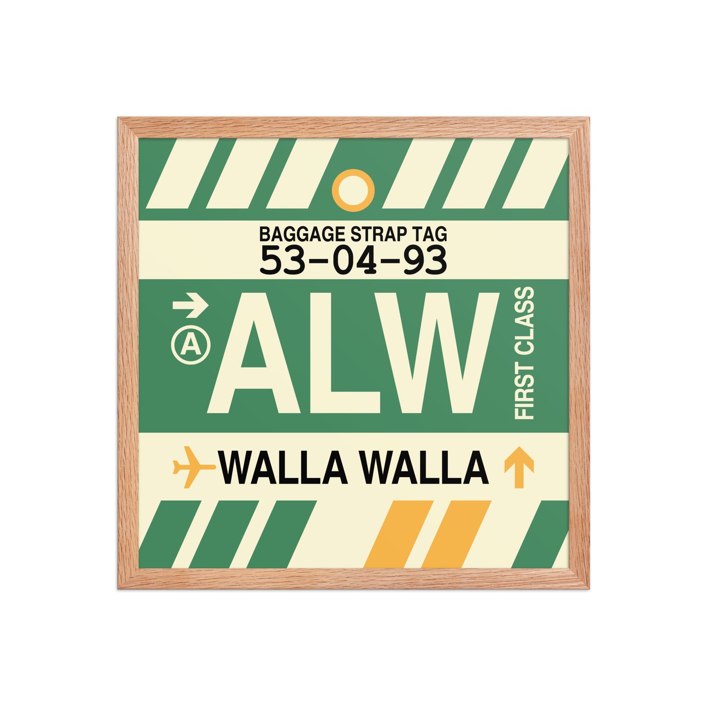 ALW Walla Walla Framed Print • Jet Age Baggage Tag Design • YHM Designs - Image 09