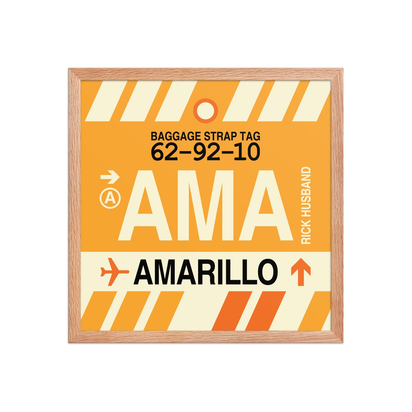 AMA Amarillo Framed Print • Jet Age Baggage Tag Design • YHM Designs - Image 09