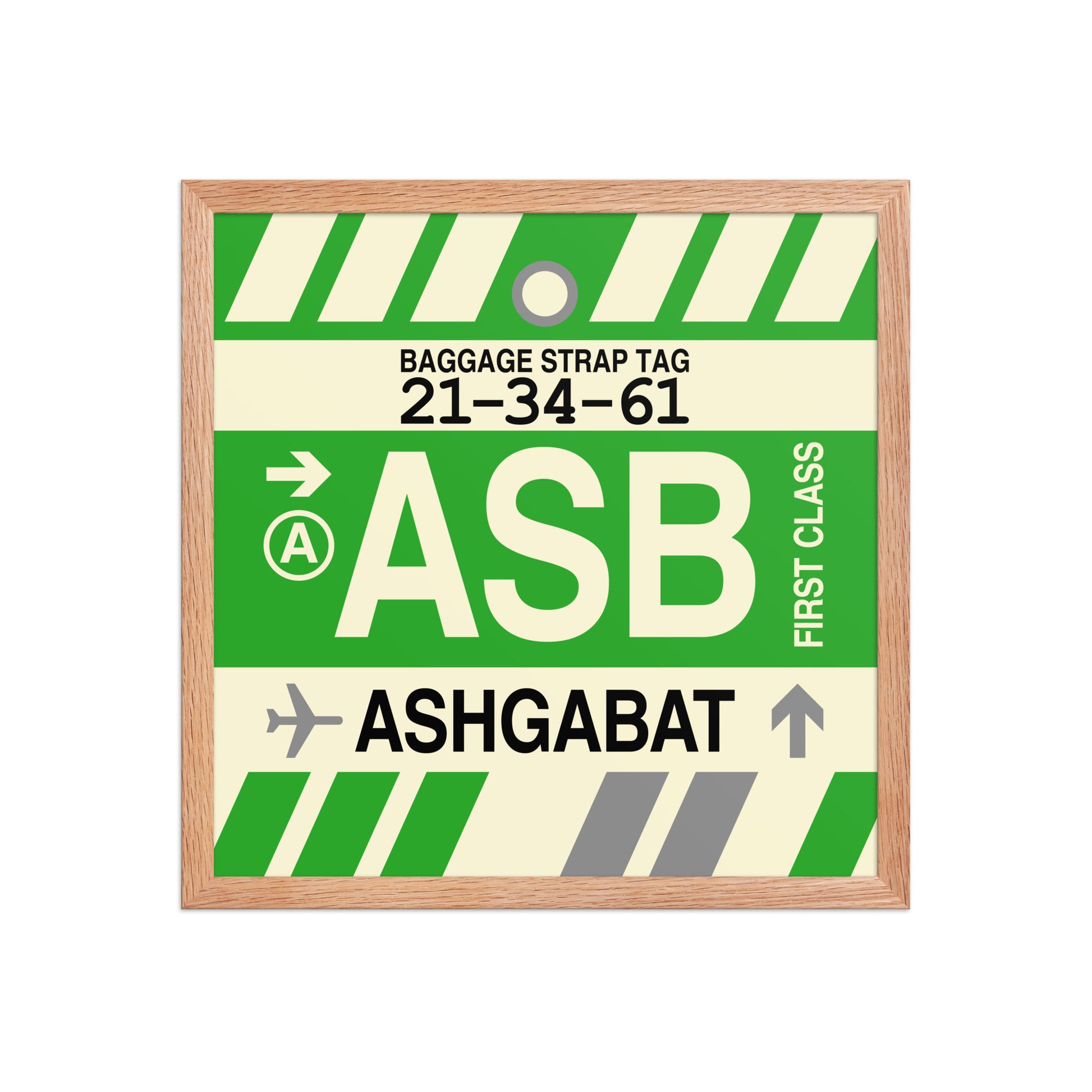 ASB Ashgabat Framed Print • Jet Age Baggage Tag Design • YHM Designs - Image 09