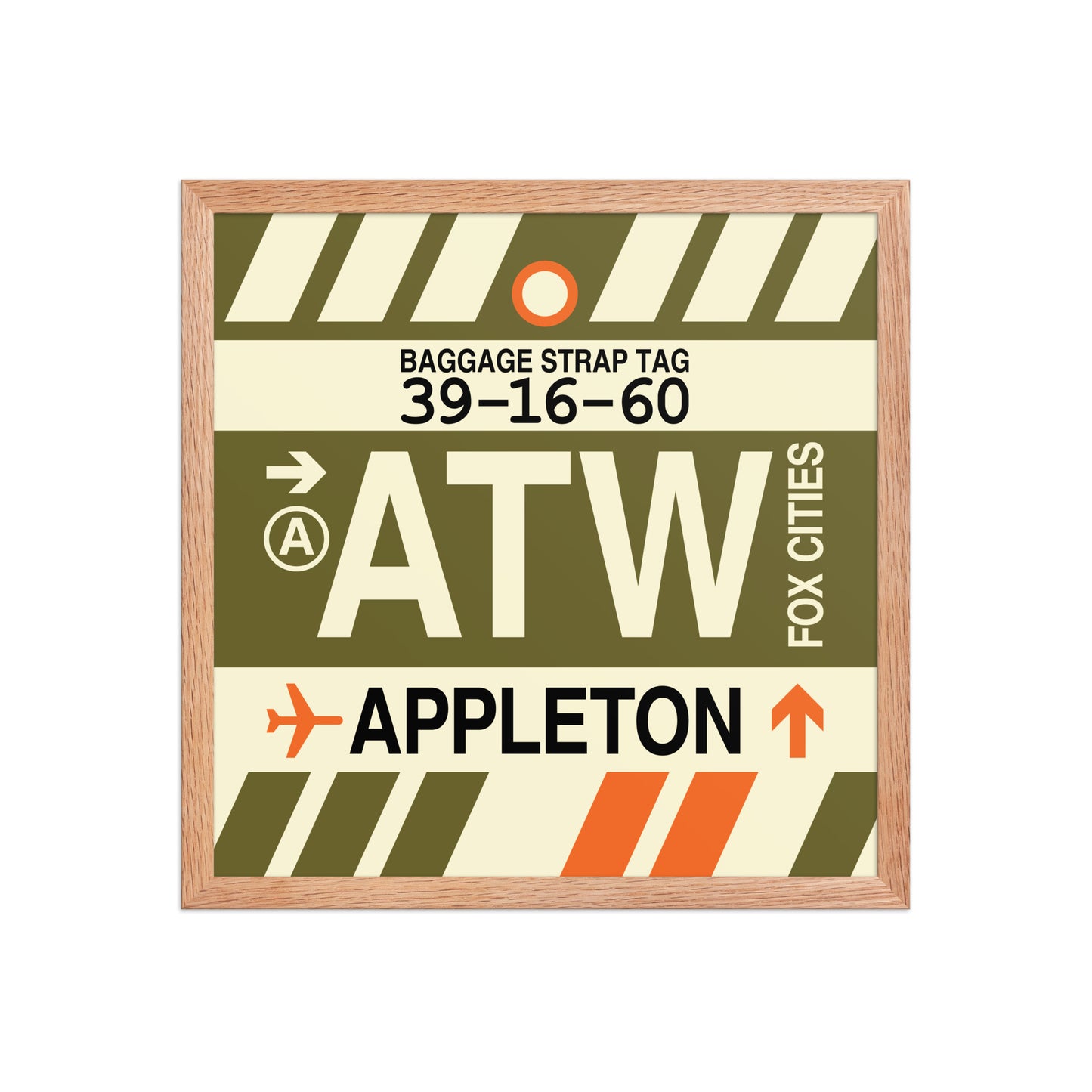 ATW Appleton Framed Print • Jet Age Baggage Tag Design • YHM Designs - Image 09