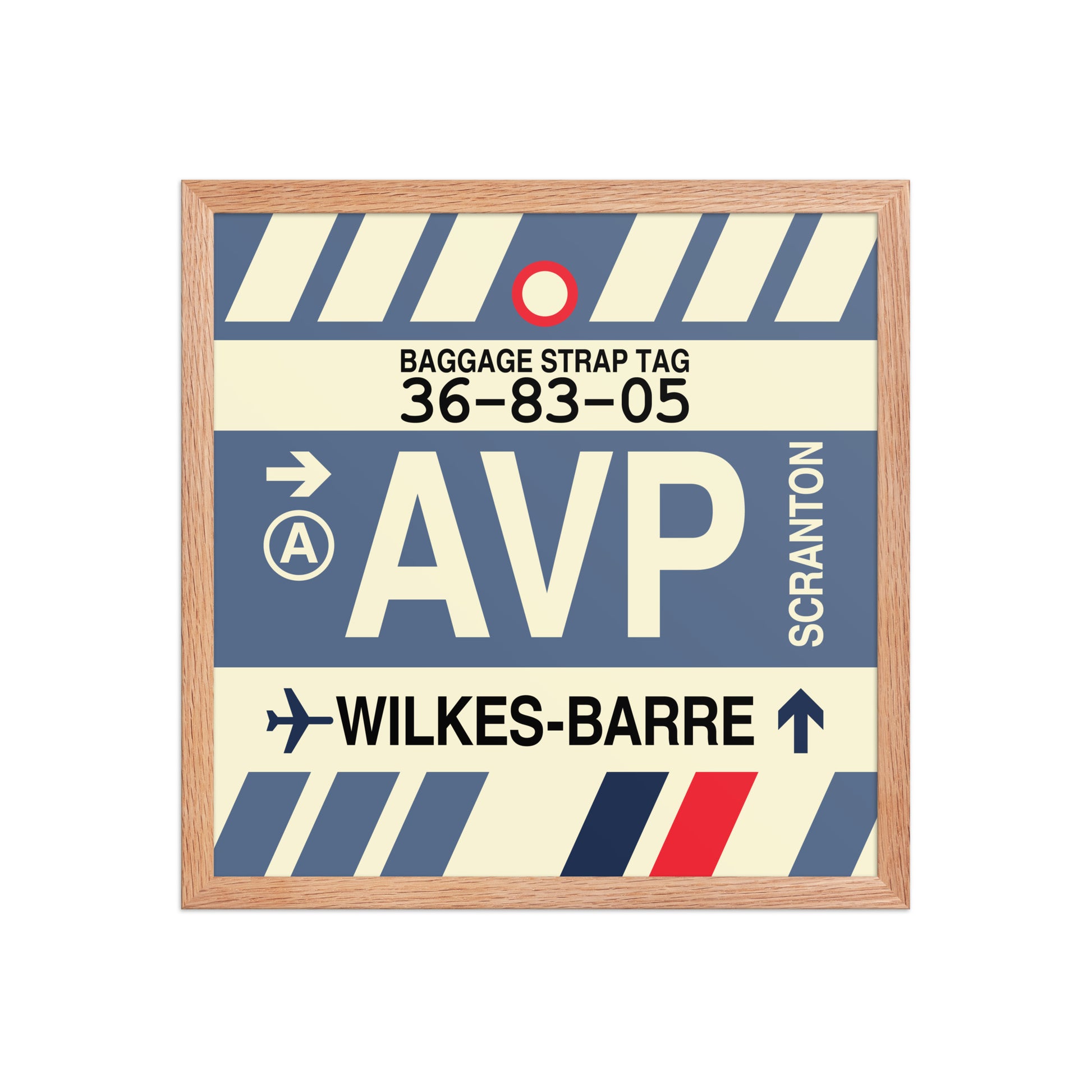 AVP Wilkes-Barre Scranton Framed Print • Jet Age Baggage Tag Design • YHM Designs - Image 09