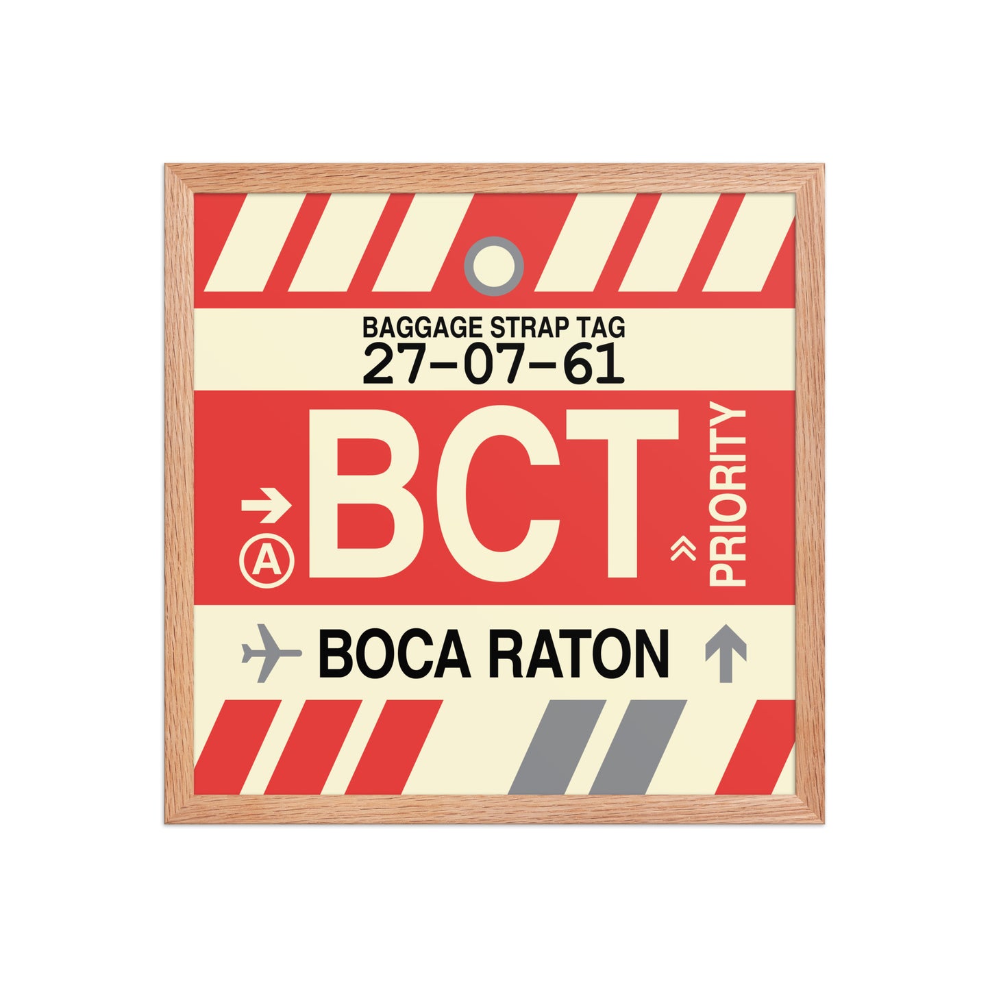 BCT Boca Raton Framed Print • Jet Age Baggage Tag Design • YHM Designs - Image 09
