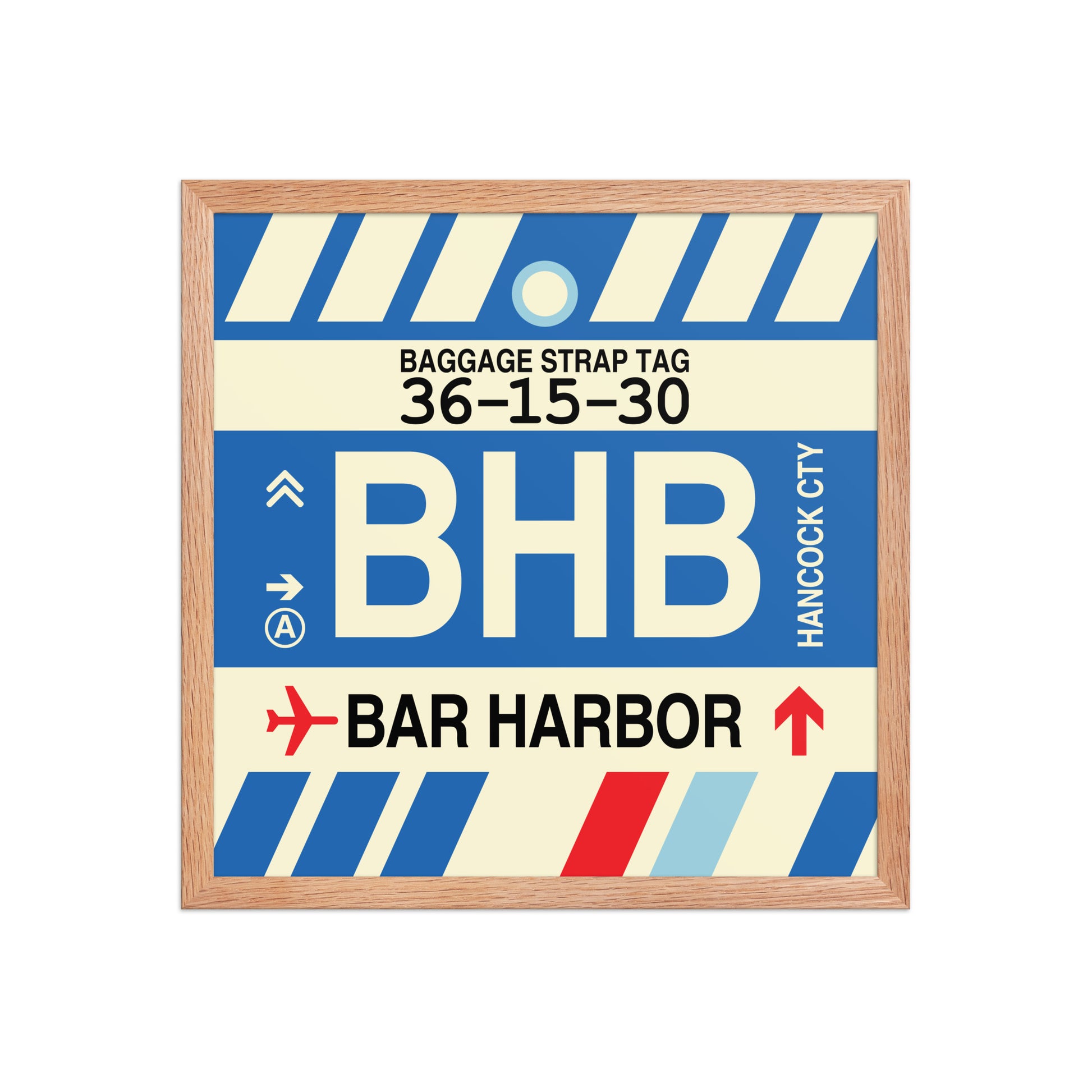 BHB Bar Harbor Framed Print • Jet Age Baggage Tag Design • YHM Designs - Image 09