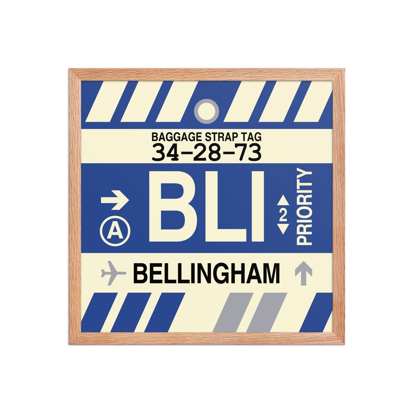 BLI Bellingham Framed Print • Jet Age Baggage Tag Design • YHM Designs - Image 09