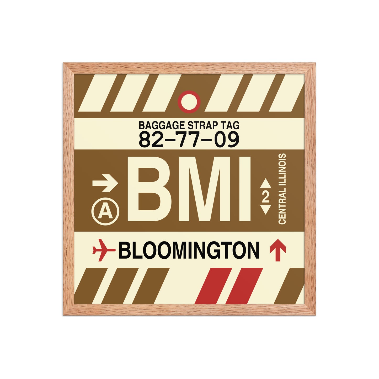 BMI Bloomington Framed Print • Jet Age Baggage Tag Design • YHM Designs - Image 09