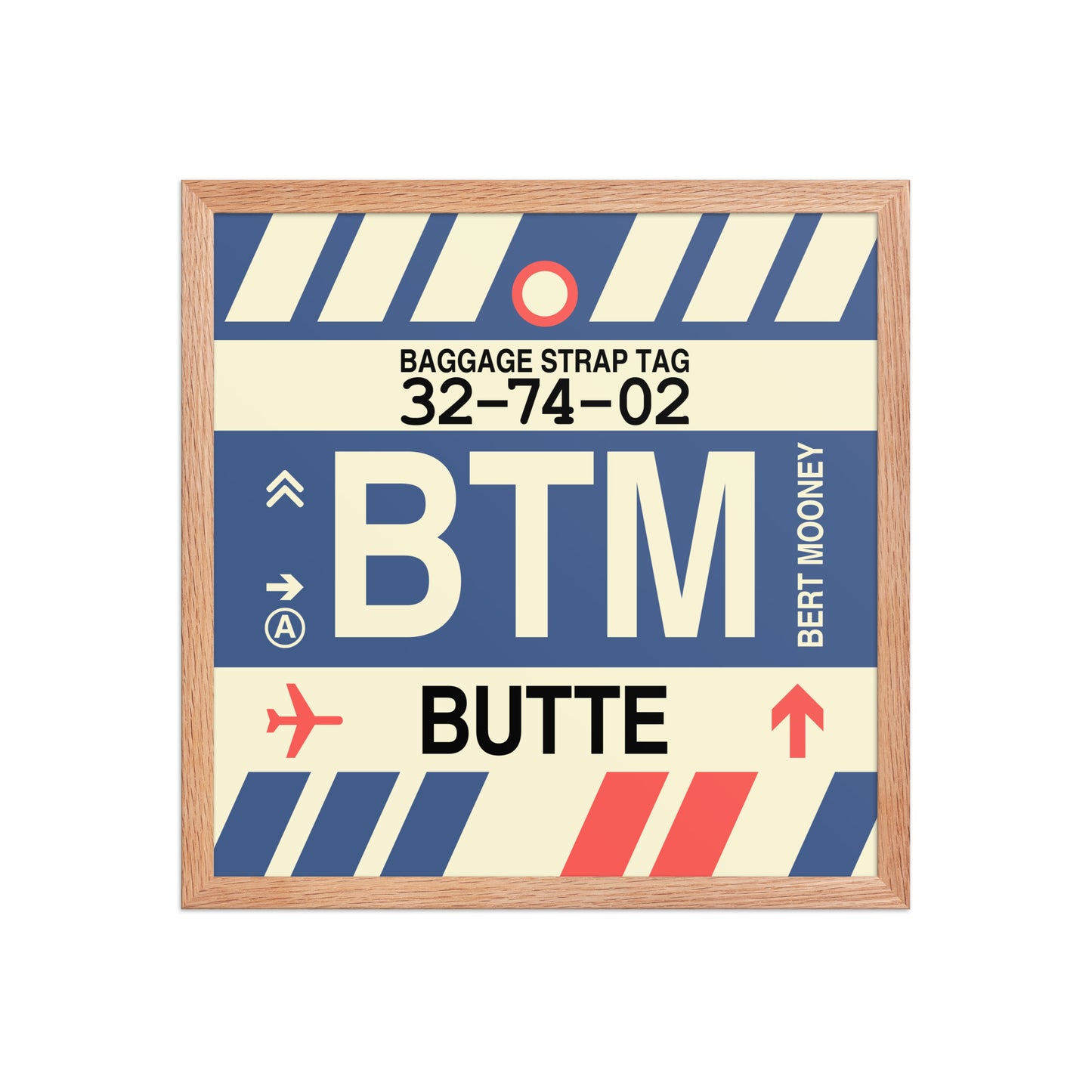BTM Butte Framed Print • Jet Age Baggage Tag Design • YHM Designs - Image 09