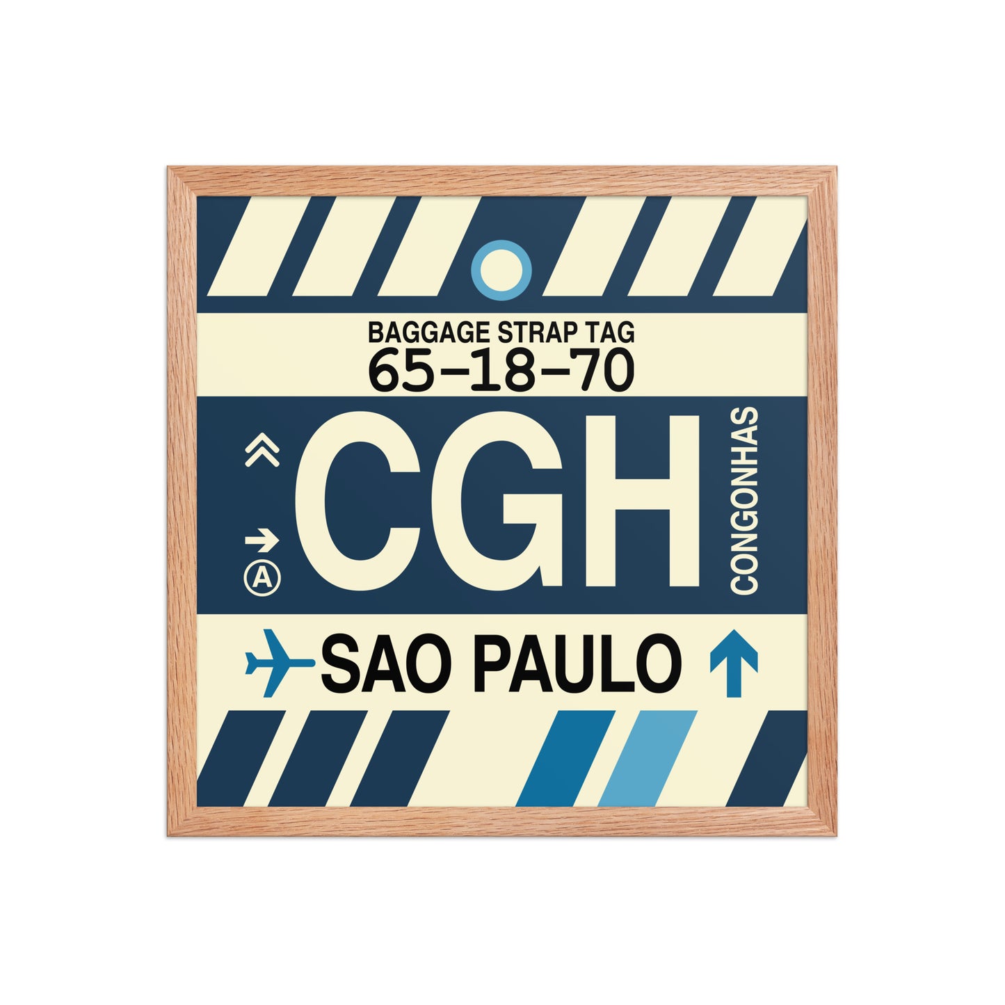CGH Sao Paulo Framed Print • Jet Age Baggage Tag Design • YHM Designs - Image 09