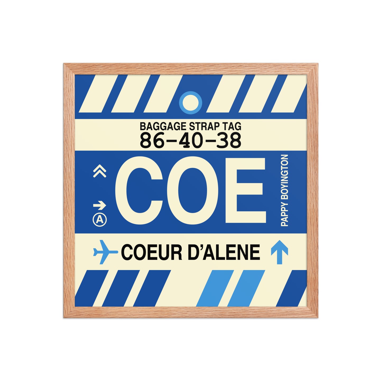 COE Coeur D'Alene Framed Print • Jet Age Baggage Tag Design • YHM Designs - Image 09
