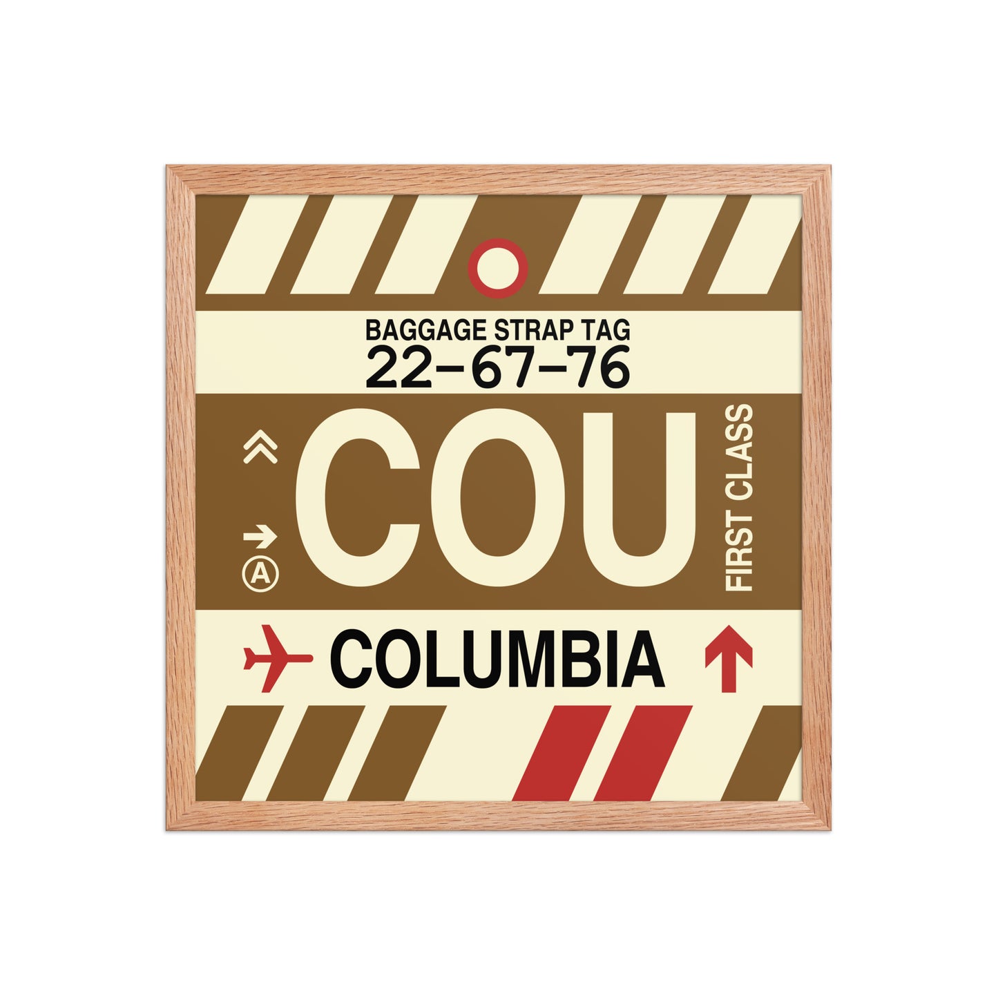 COU Columbia Framed Print • Jet Age Baggage Tag Design • YHM Designs - Image 09