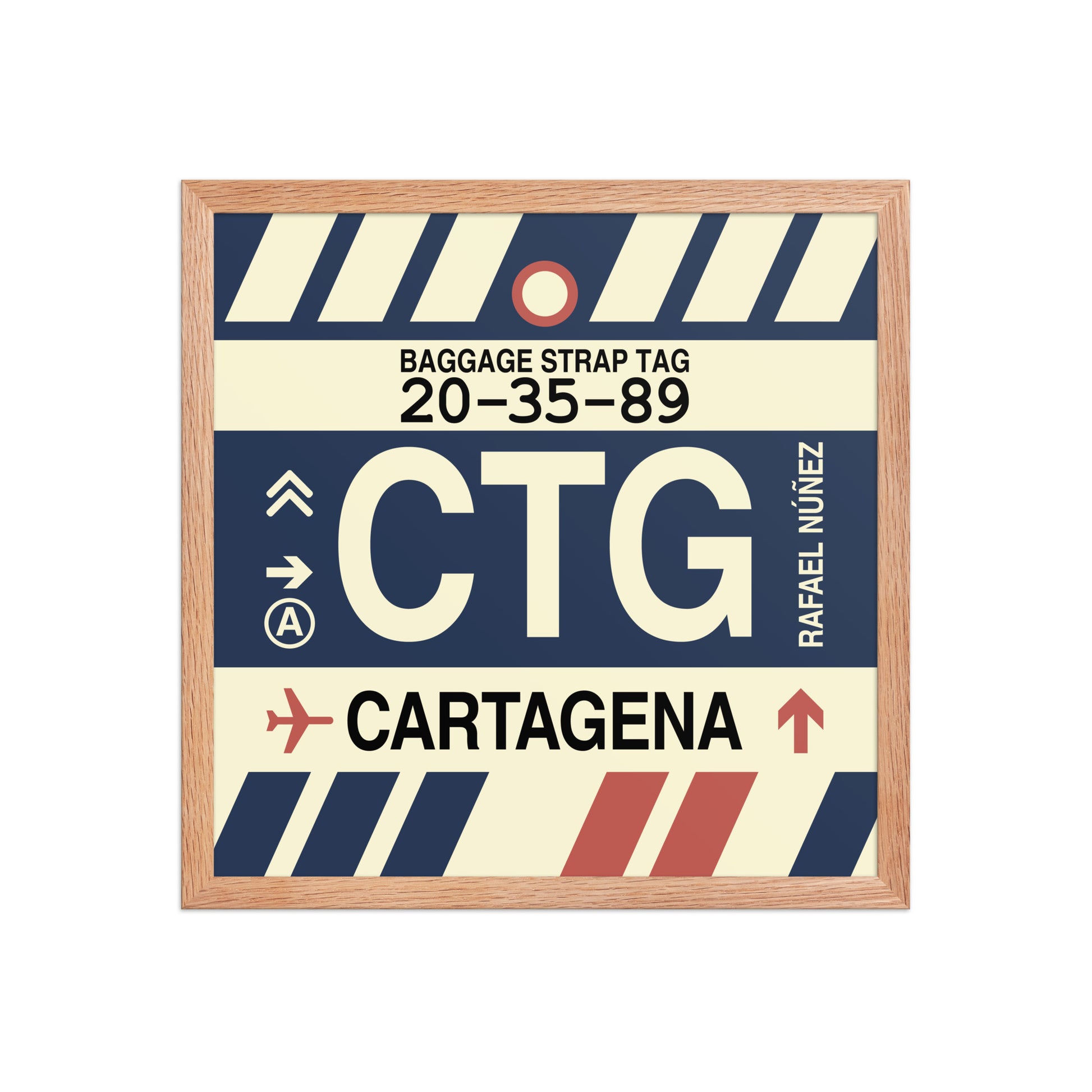 CTG Cartagena Framed Print • Jet Age Baggage Tag Design • YHM Designs - Image 09