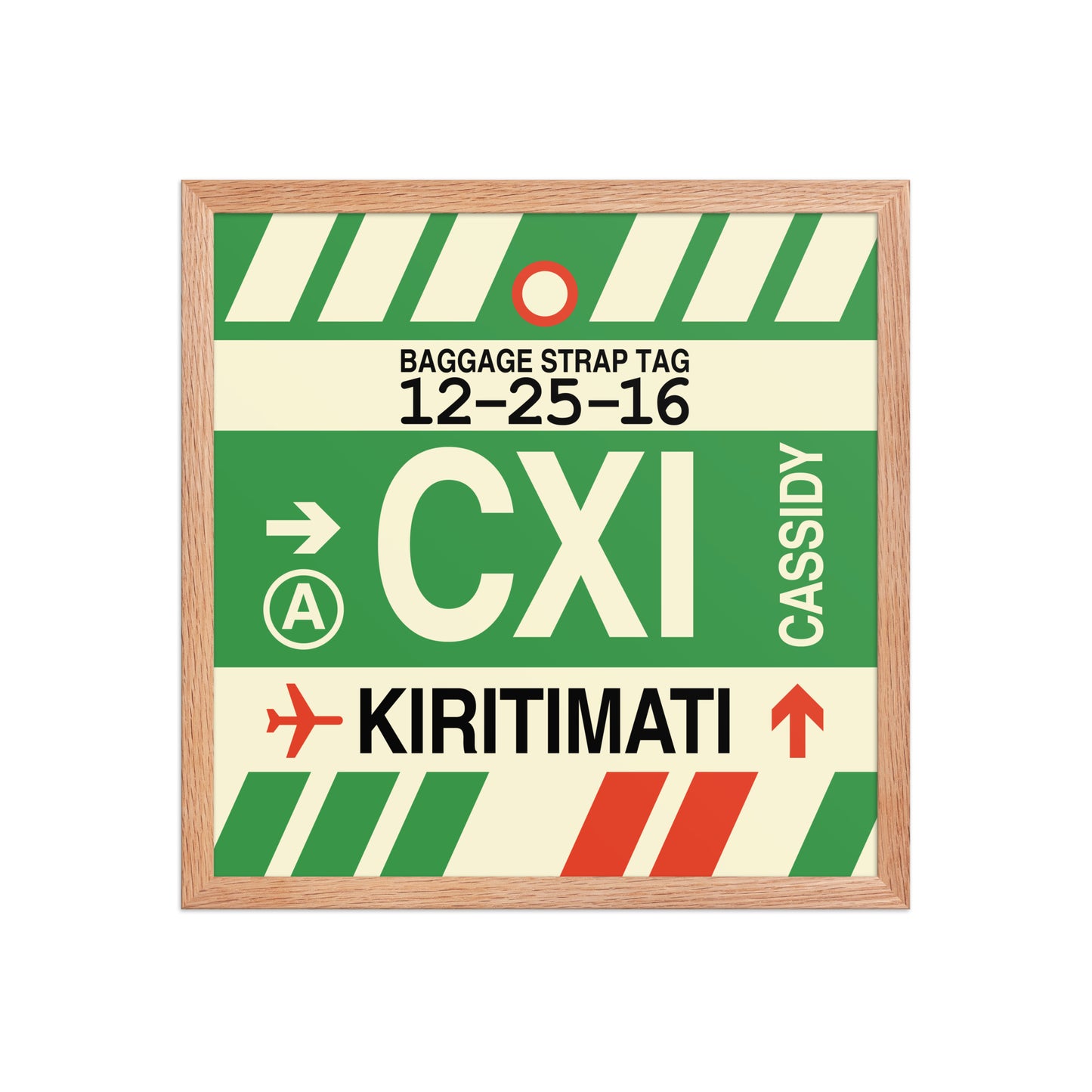 CXI Kiritimati Framed Print • Jet Age Baggage Tag Design • YHM Designs - Image 09