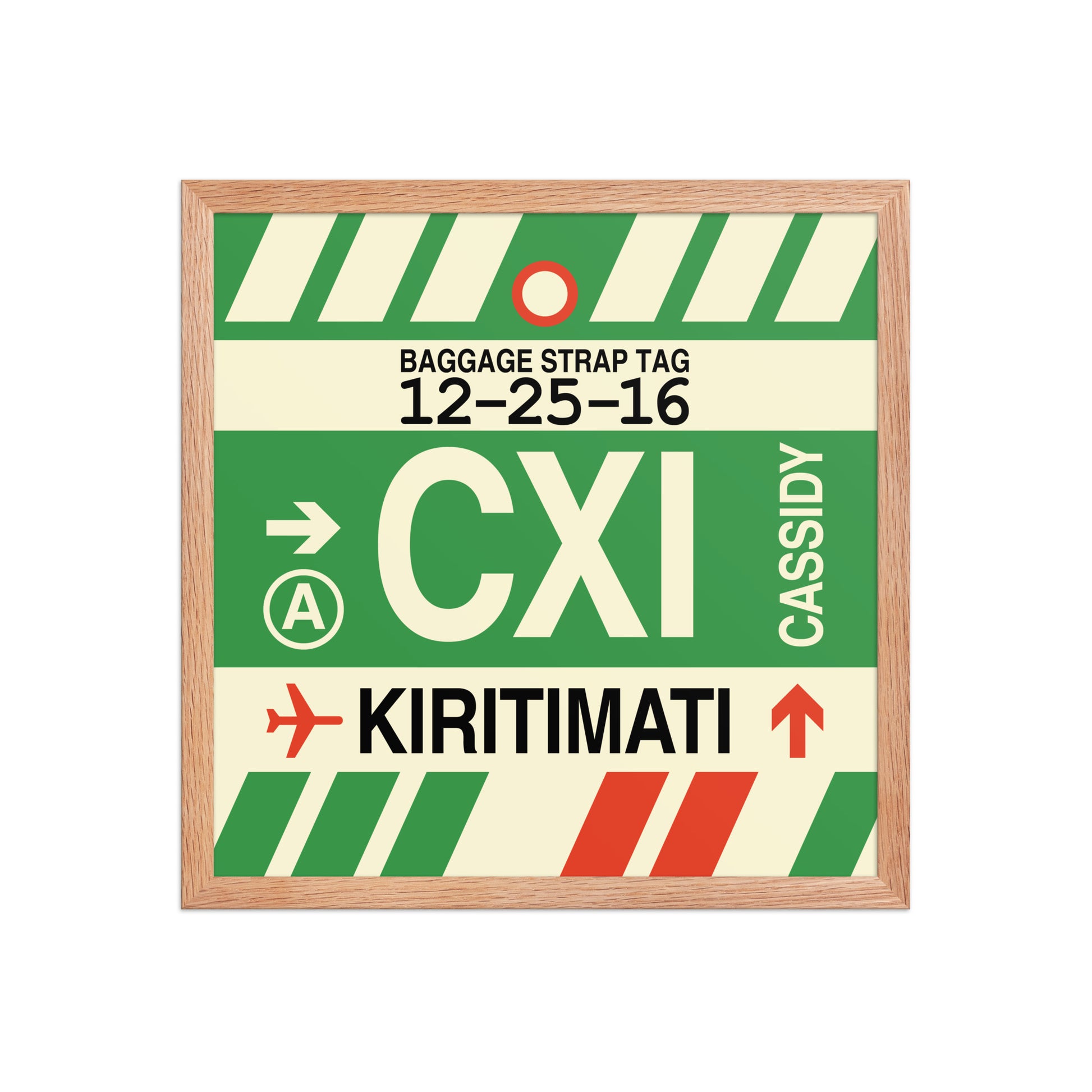 CXI Kiritimati Framed Print • Jet Age Baggage Tag Design • YHM Designs - Image 09