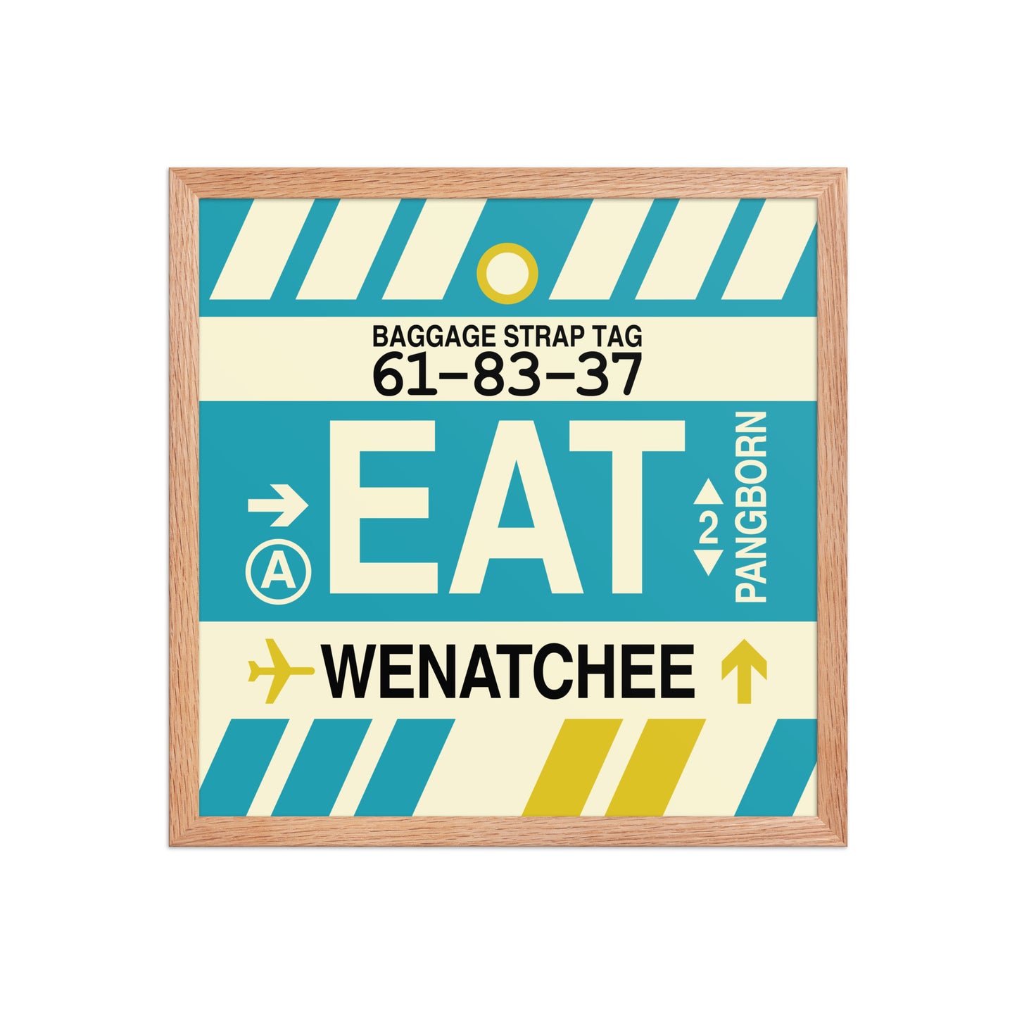 EAT Wenatchee Framed Print • Jet Age Baggage Tag Design • YHM Designs - Image 09