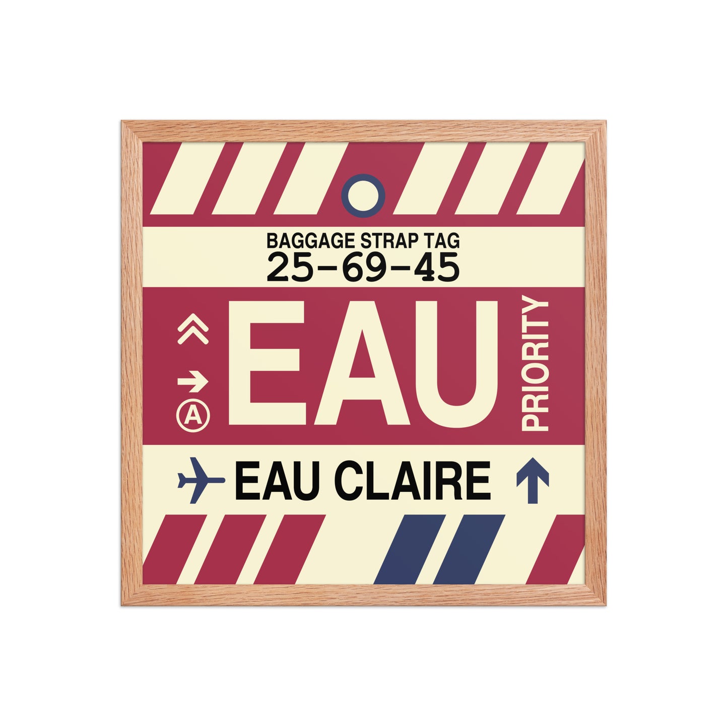EAU Eau Claire Framed Print • Jet Age Baggage Tag Design • YHM Designs - Image 09