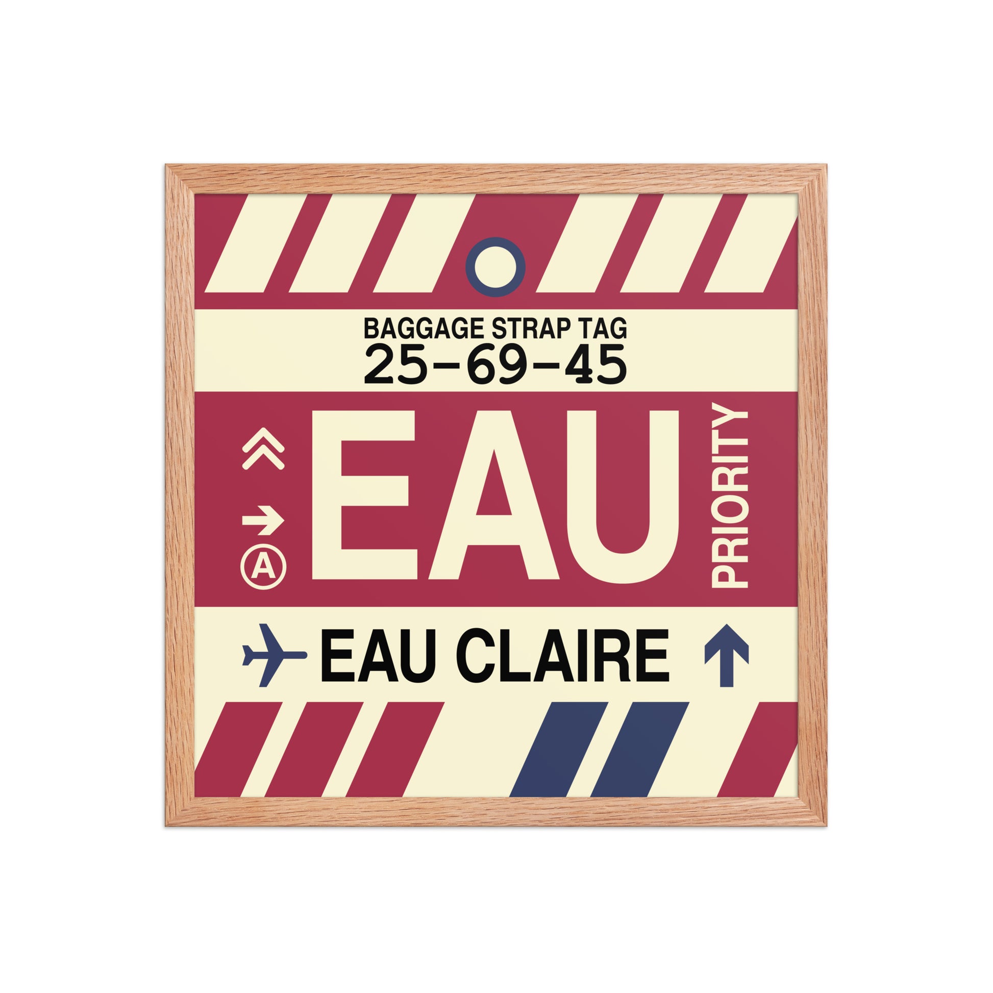 EAU Eau Claire Framed Print • Jet Age Baggage Tag Design • YHM Designs - Image 09