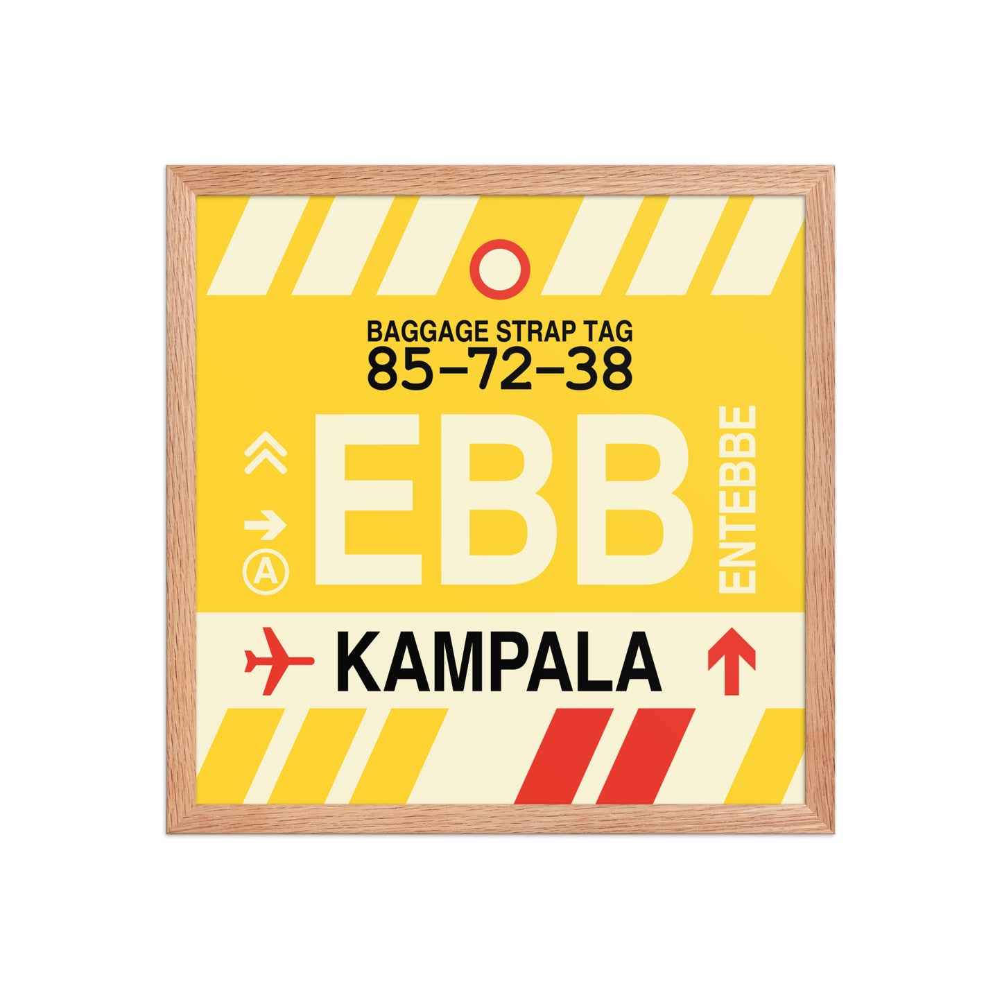 EBB Kampala Framed Print • Jet Age Baggage Tag Design • YHM Designs - Image 09