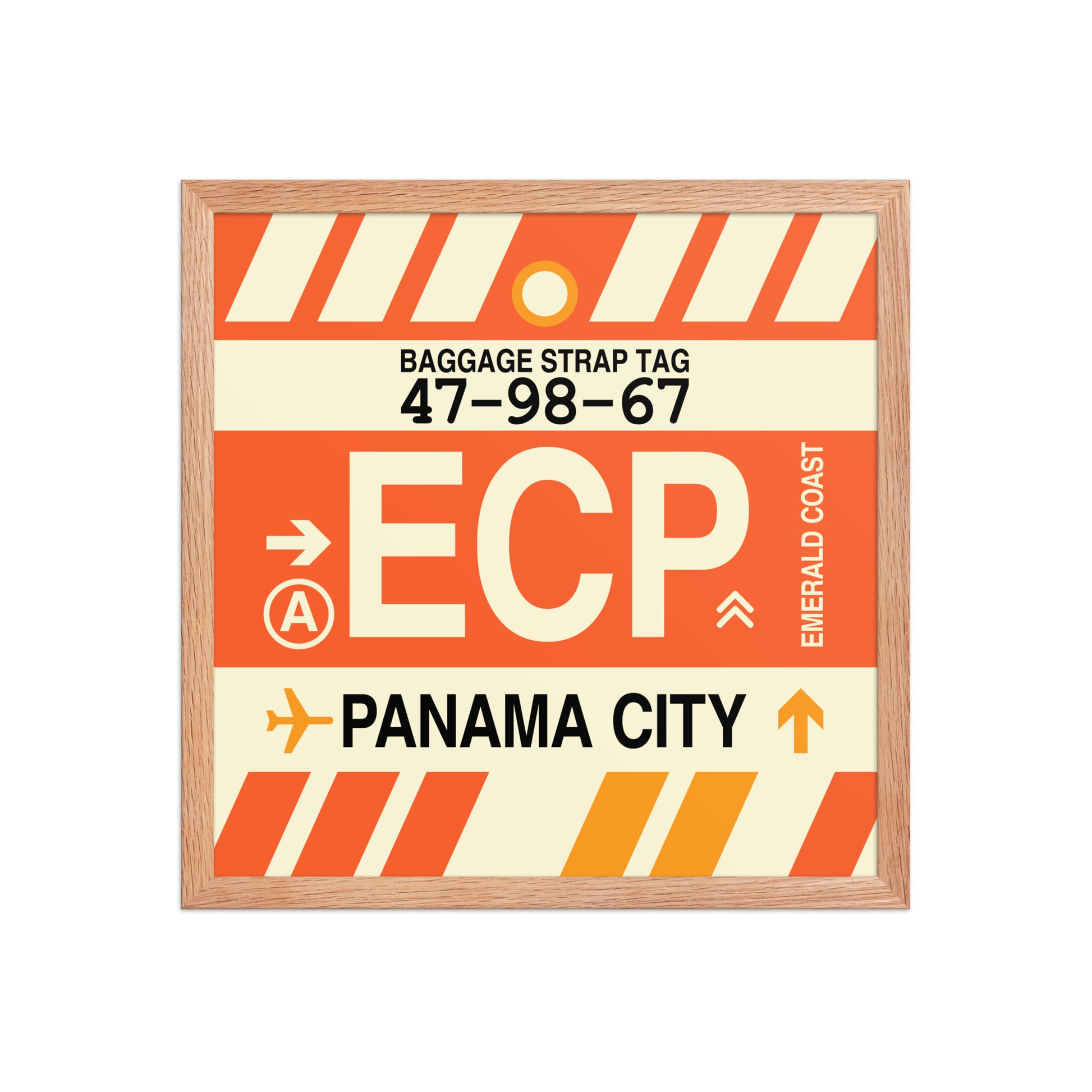 ECP Panama City Framed Print • Jet Age Baggage Tag Design • YHM Designs - Image 09