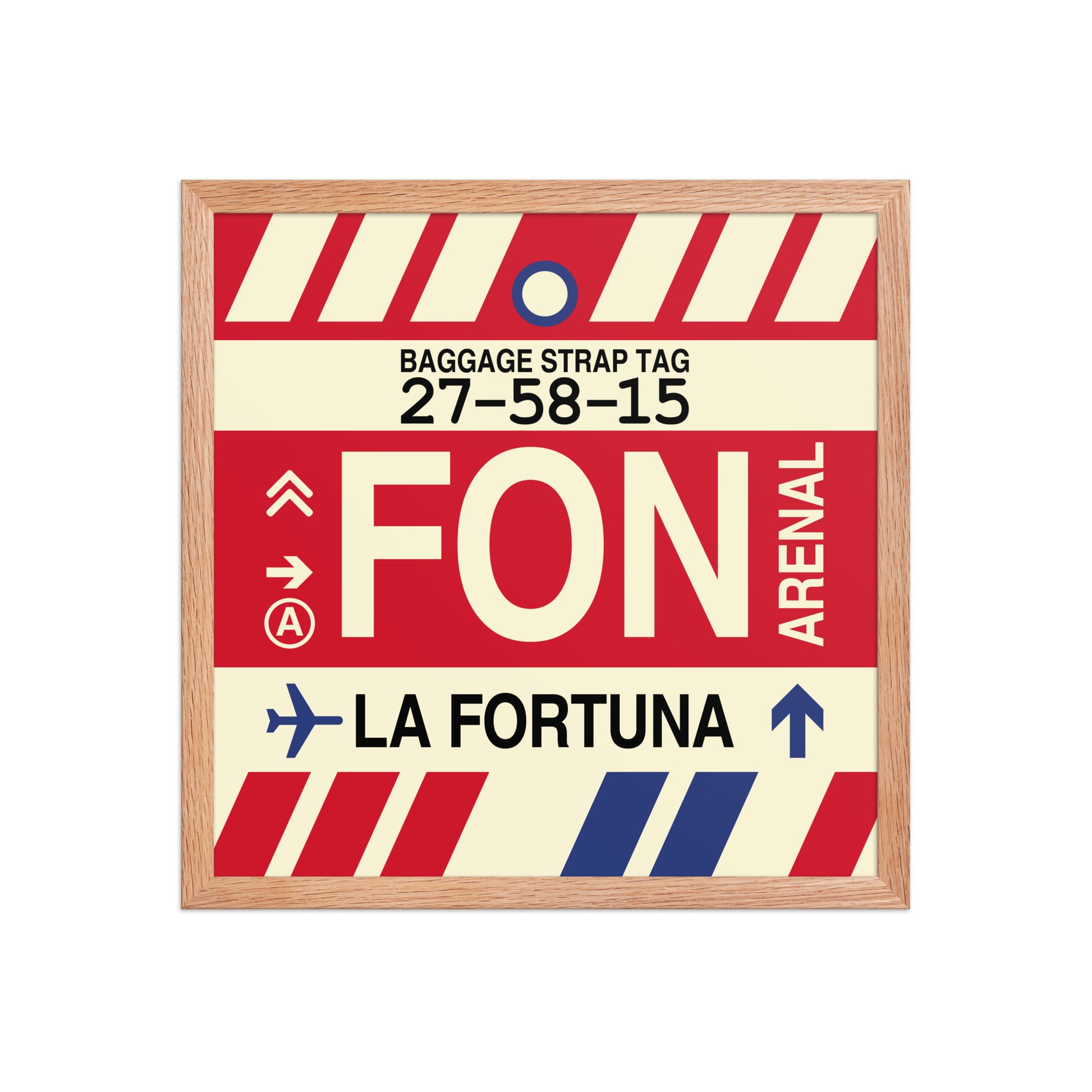 FON La Fortuna Framed Print • Jet Age Baggage Tag Design • YHM Designs - Image 09
