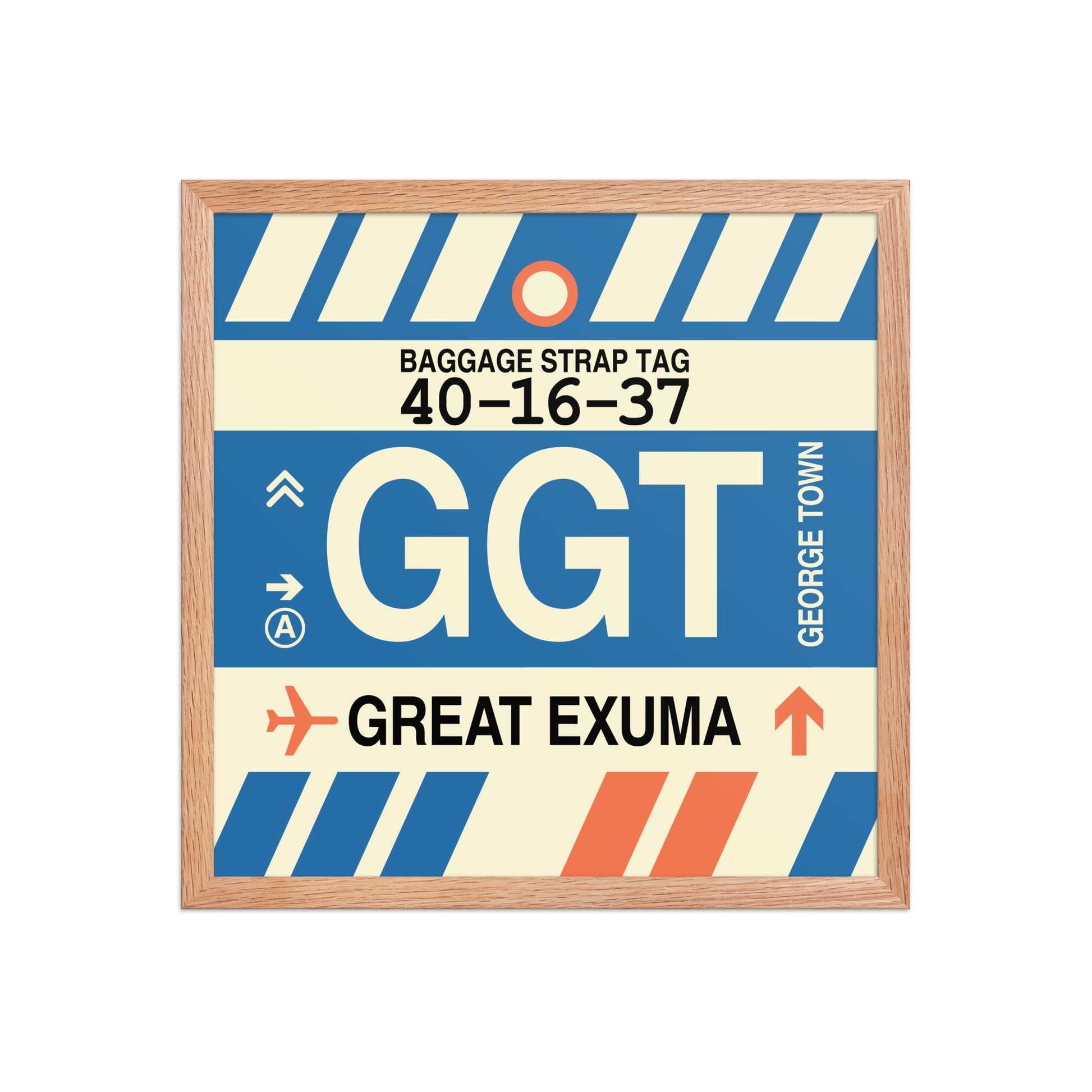 GGT Great Exuma Framed Print • Jet Age Baggage Tag Design • YHM Designs - Image 09