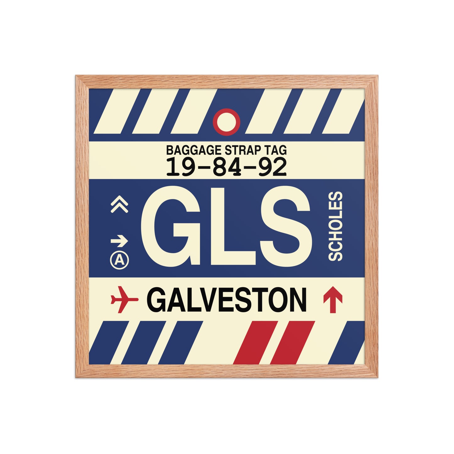 GLS Galveston Framed Print • Jet Age Baggage Tag Design • YHM Designs - Image 09