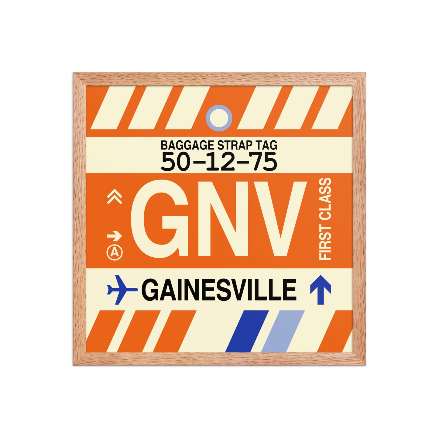 GNV Gainesville Framed Print • Jet Age Baggage Tag Design • YHM Designs - Image 09