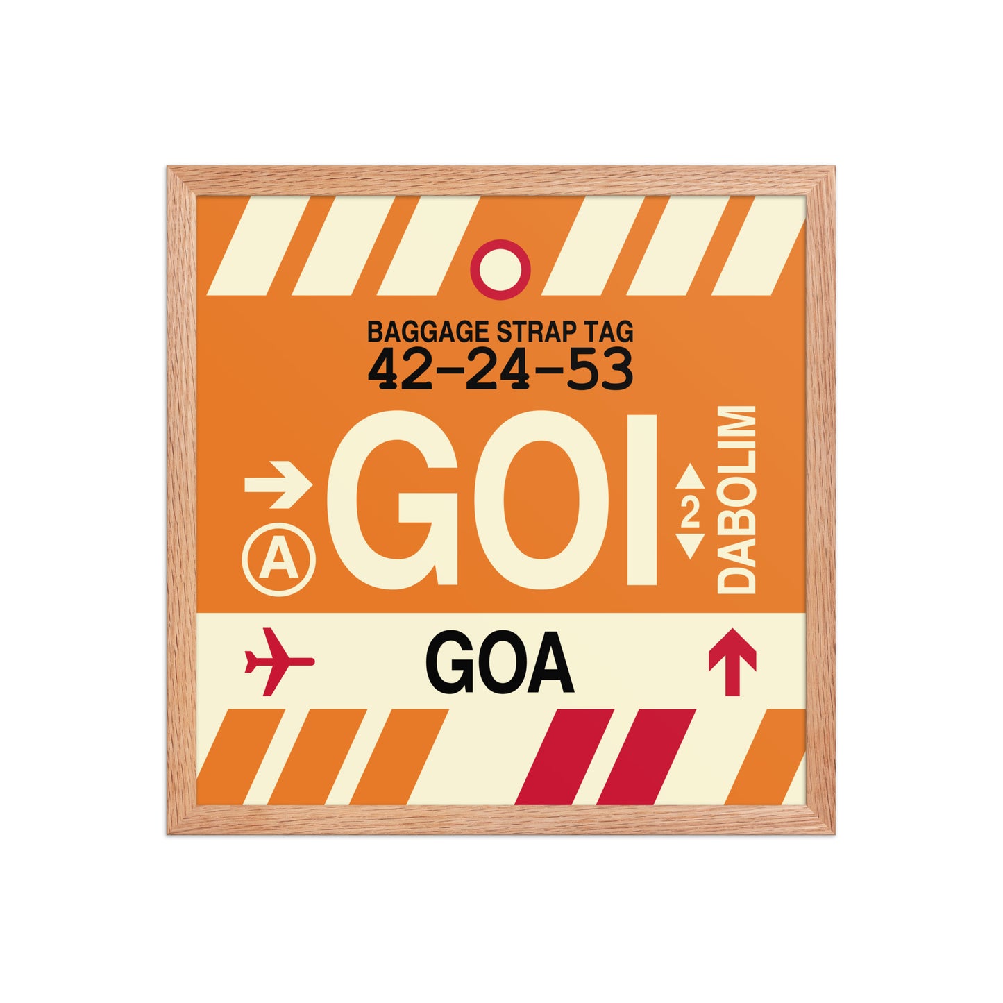GOI Goa Framed Print • Jet Age Baggage Tag Design • YHM Designs - Image 09