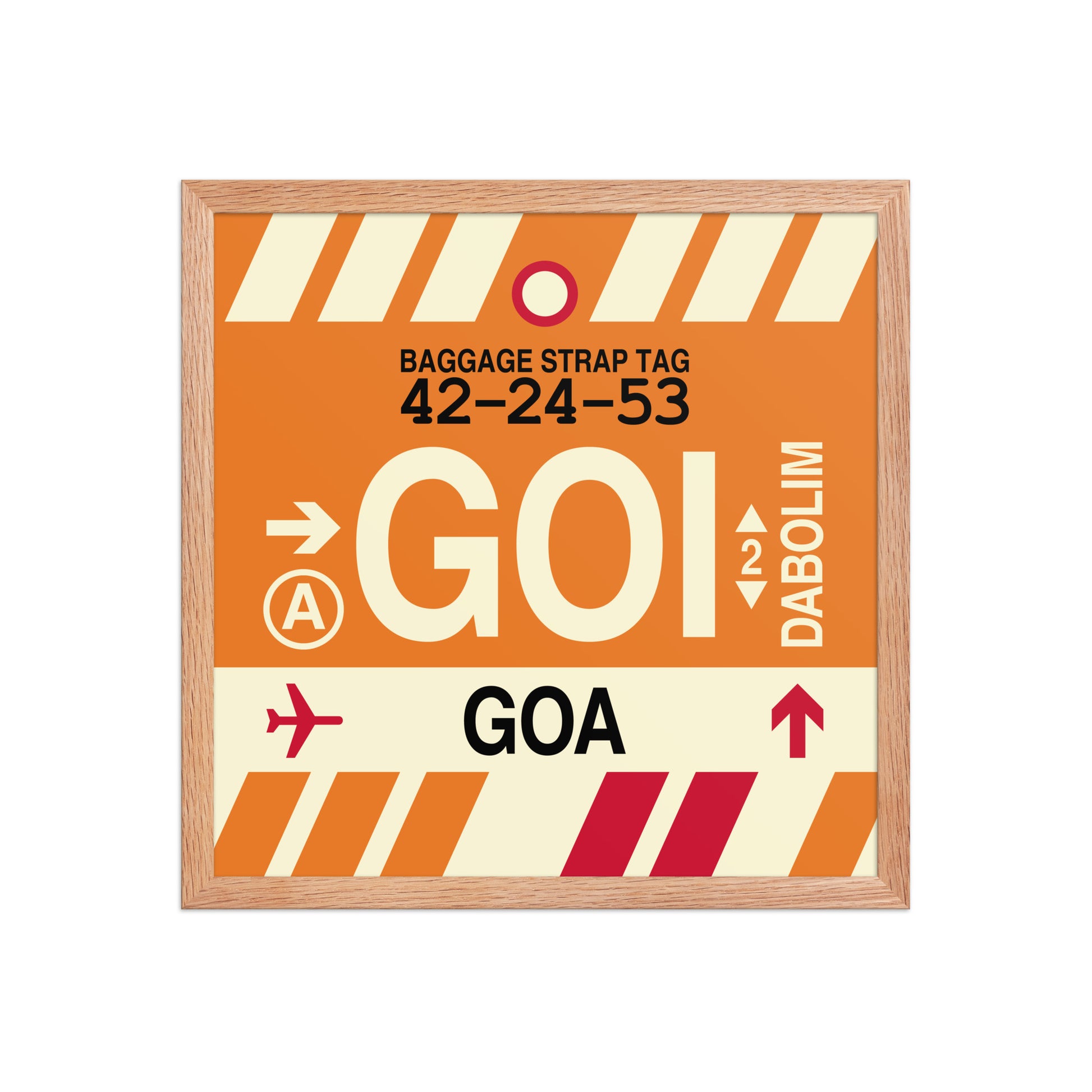 GOI Goa Framed Print • Jet Age Baggage Tag Design • YHM Designs - Image 09