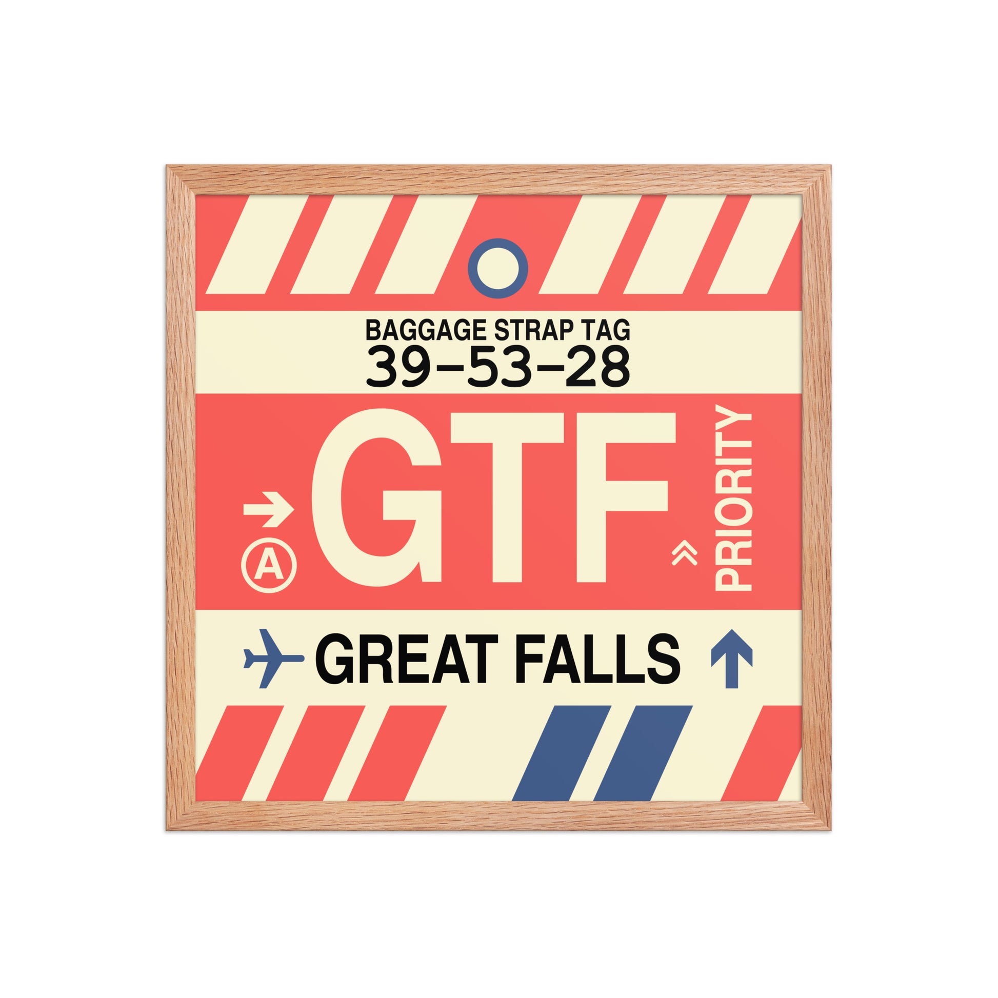 GTF Great Falls Framed Print • Jet Age Baggage Tag Design • YHM Designs - Image 09