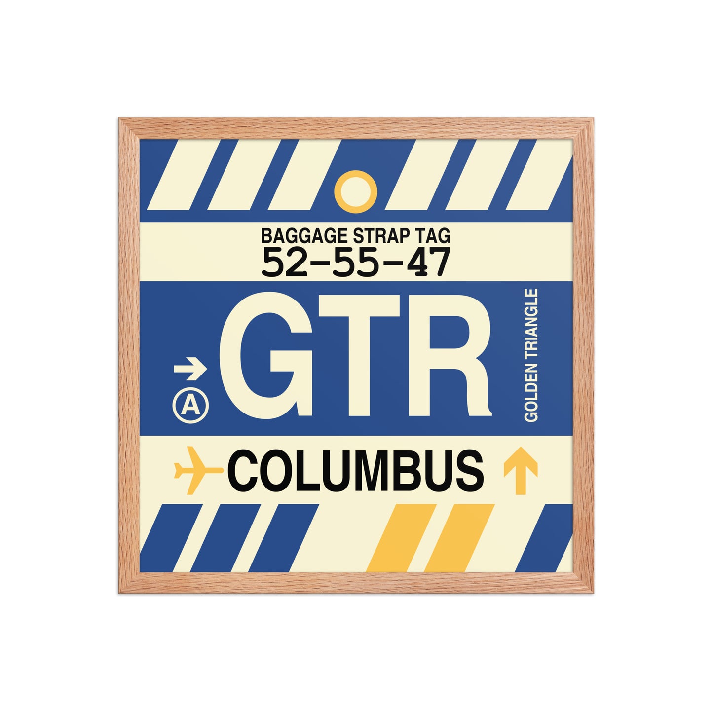 GTR Columbus Framed Print • Jet Age Baggage Tag Design • YHM Designs - Image 09