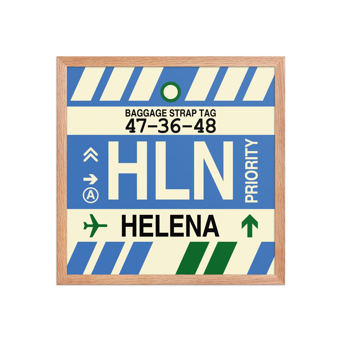 HLN Helena Framed Print • Jet Age Baggage Tag Design • YHM Designs - Image 09