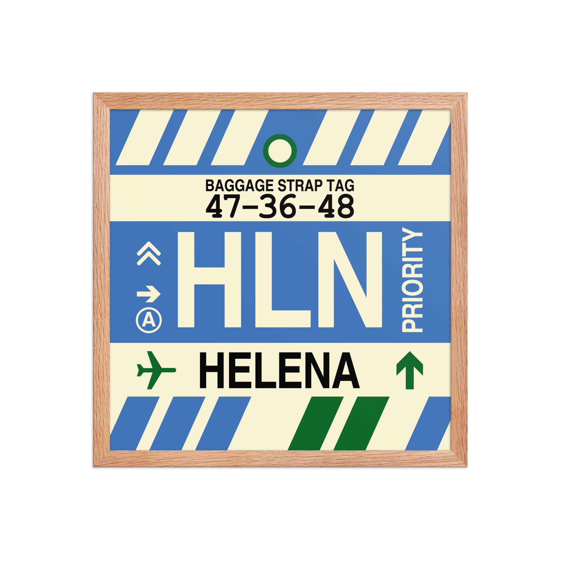 HLN Helena Framed Print • Jet Age Baggage Tag Design • YHM Designs - Image 09