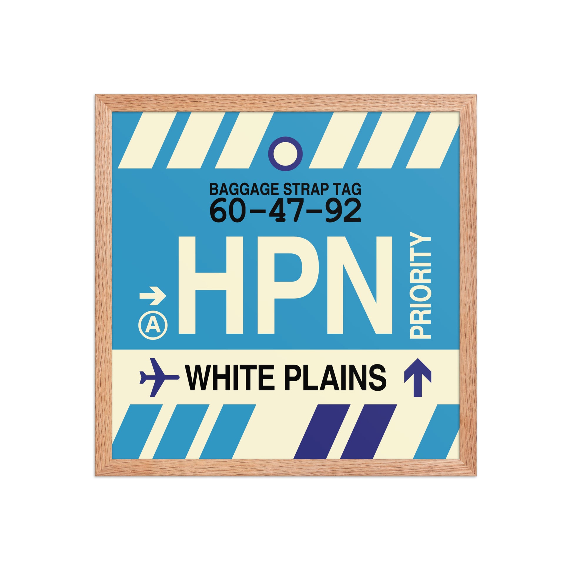 HPN White Plains Framed Print • Jet Age Baggage Tag Design • YHM Designs - Image 09