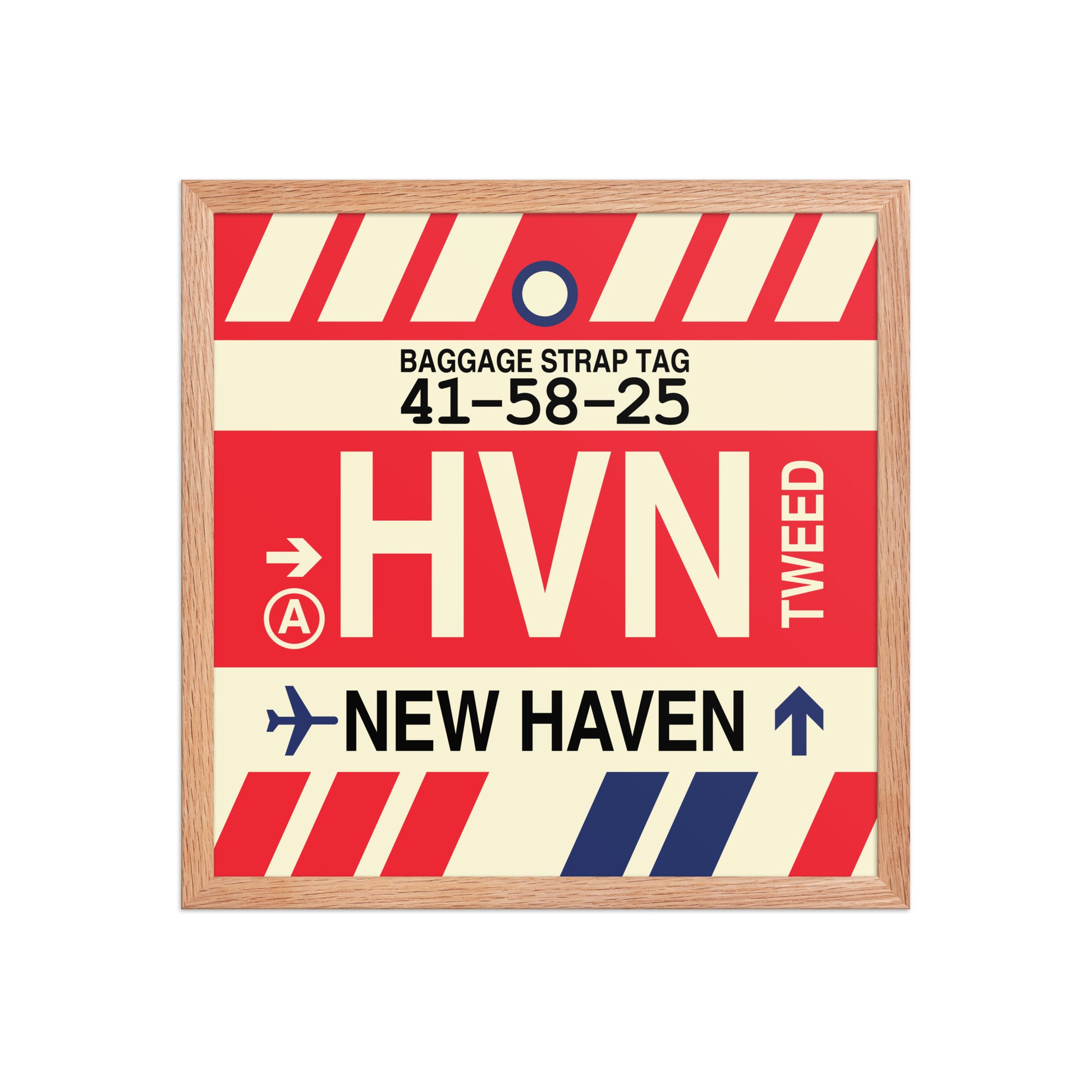 HVN New Haven Framed Print • Jet Age Baggage Tag Design • YHM Designs - Image 09