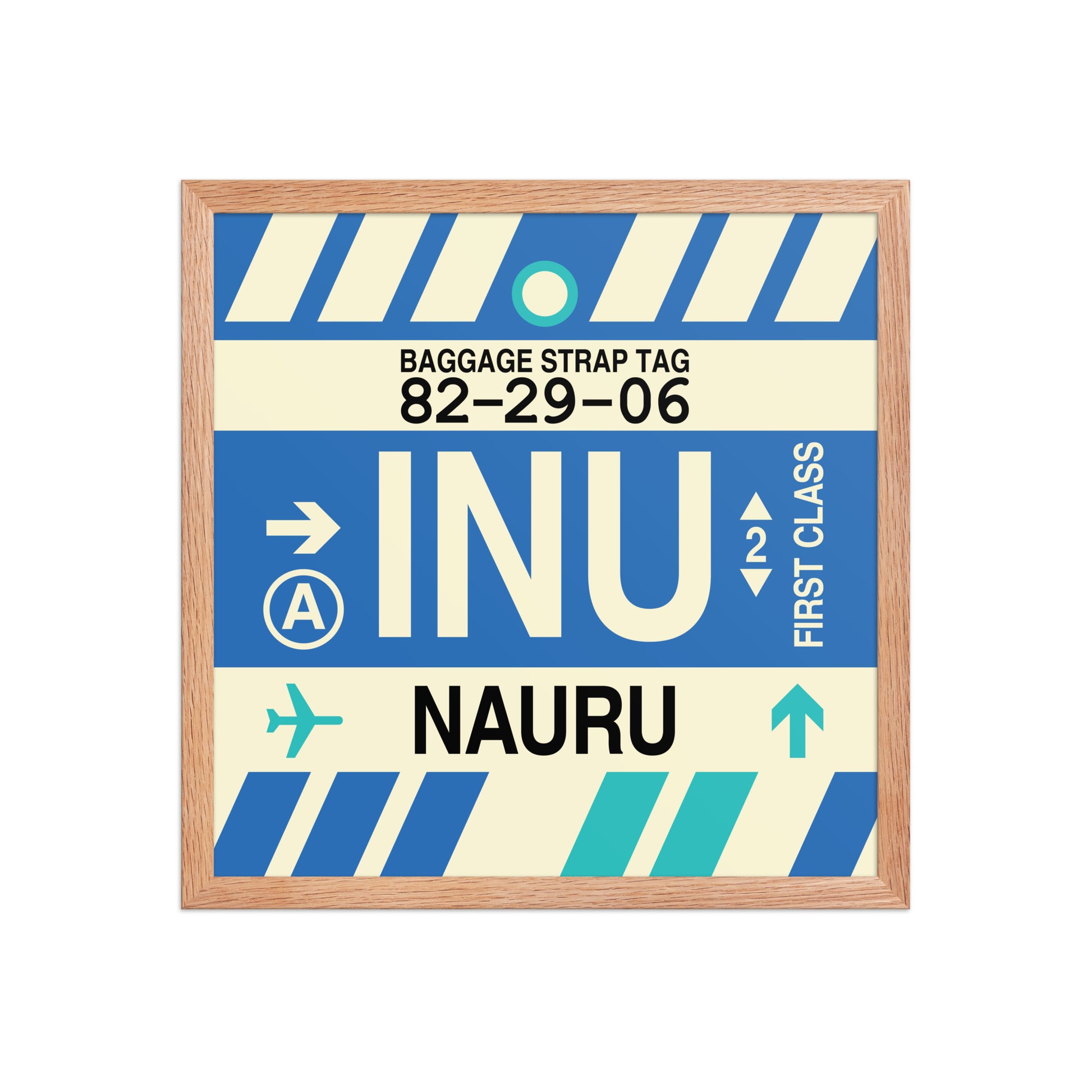 INU Nauru Framed Print • Jet Age Baggage Tag Design • YHM Designs - Image 09