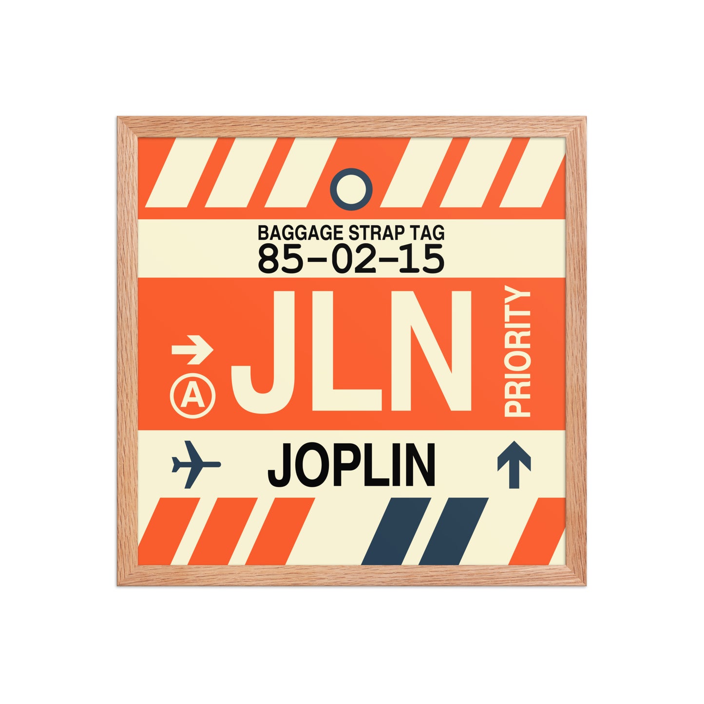 JLN Joplin Framed Print • Jet Age Baggage Tag Design • YHM Designs - Image 09