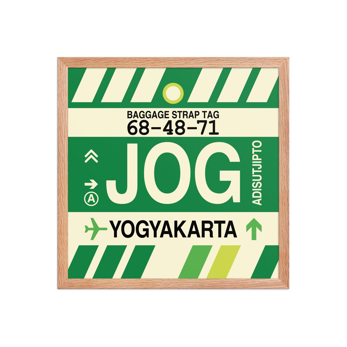 JOG Yogyakarta Framed Print • Jet Age Baggage Tag Design • YHM Designs - Image 09