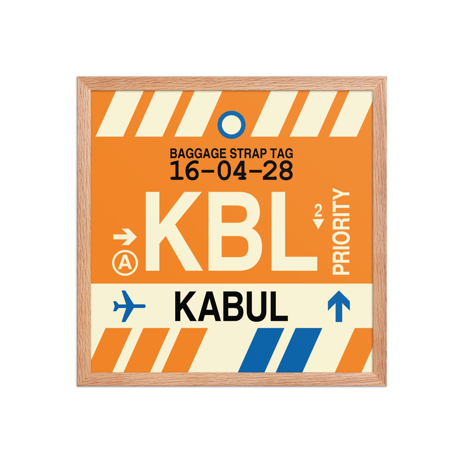 KBL Kabul Framed Print • Jet Age Baggage Tag Design • YHM Designs - Image 09
