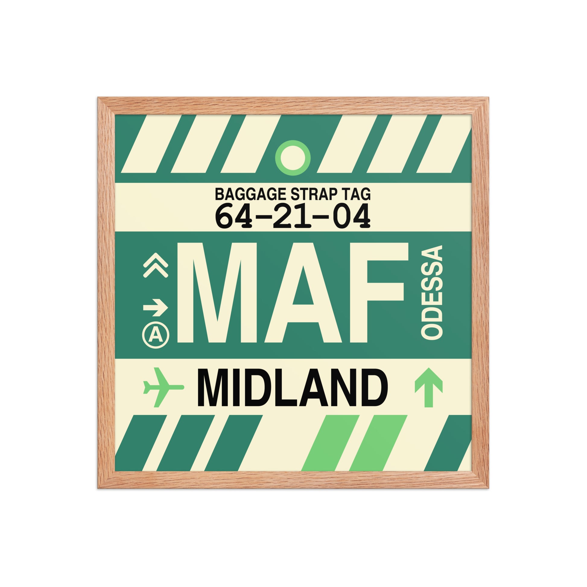 MAF Midland-Odessa Framed Print • Jet Age Baggage Tag Design • YHM Designs - Image 09