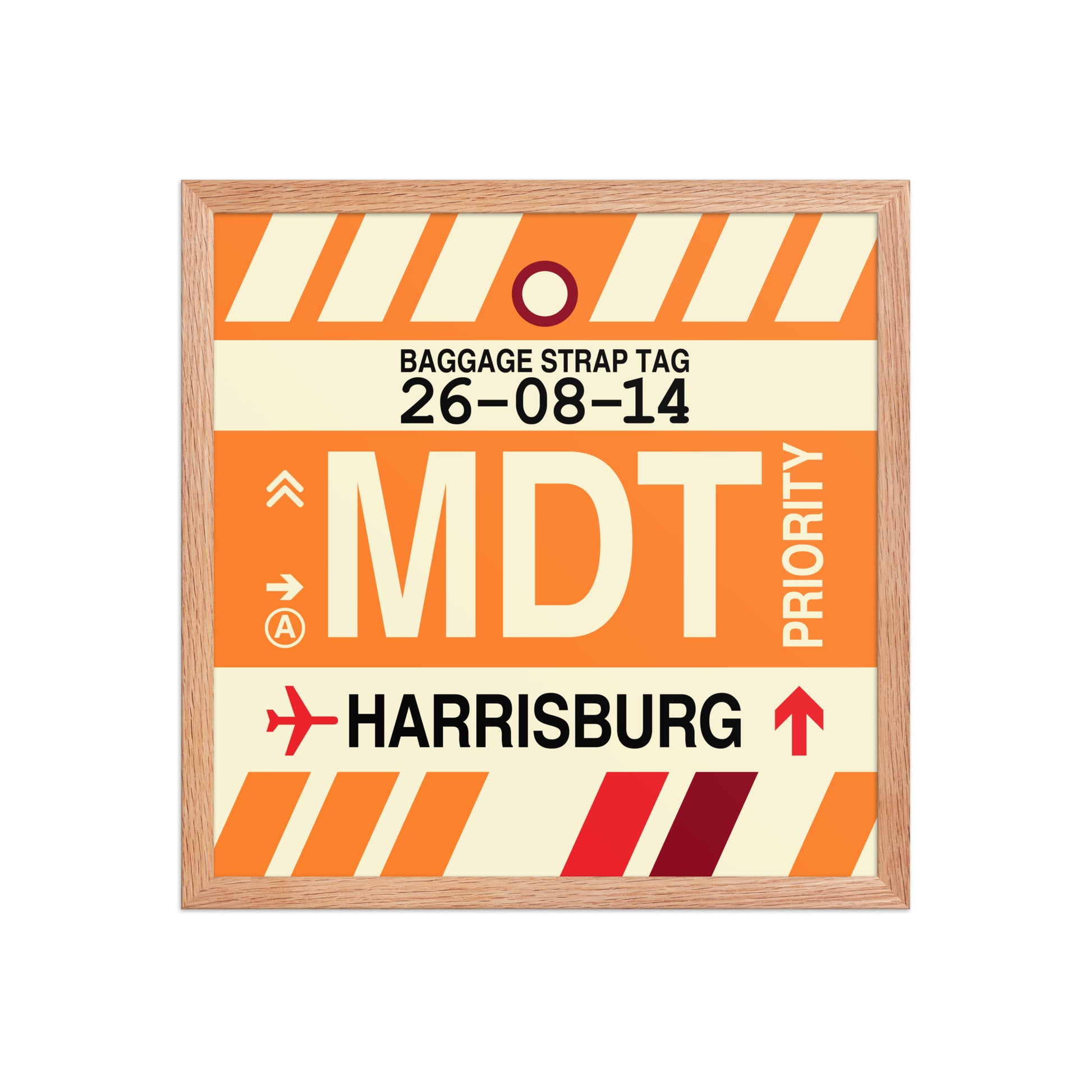 MDT Harrisburg Framed Print • Jet Age Baggage Tag Design • YHM Designs - Image 09