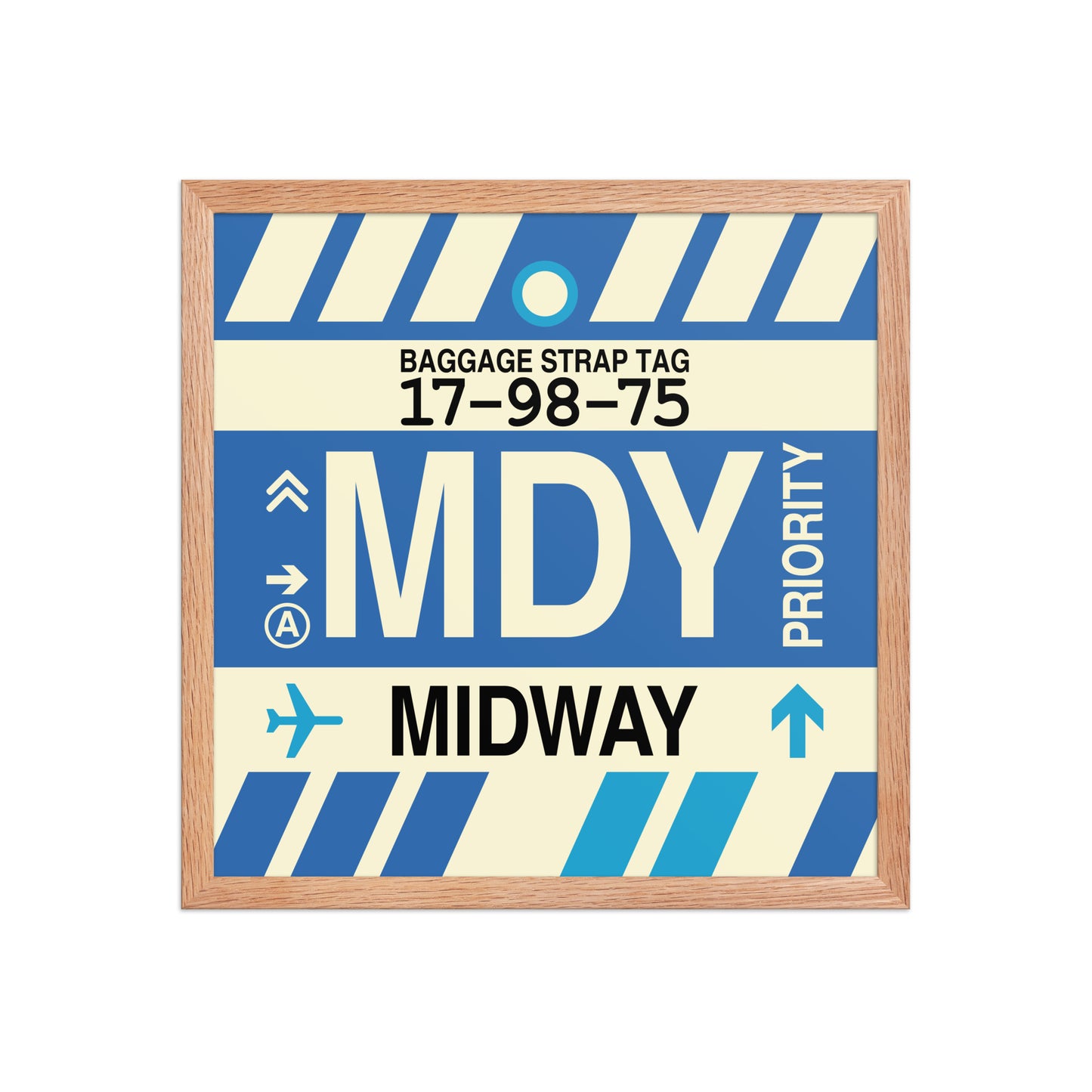 MDY Midway Framed Print • Jet Age Baggage Tag Design • YHM Designs - Image 09