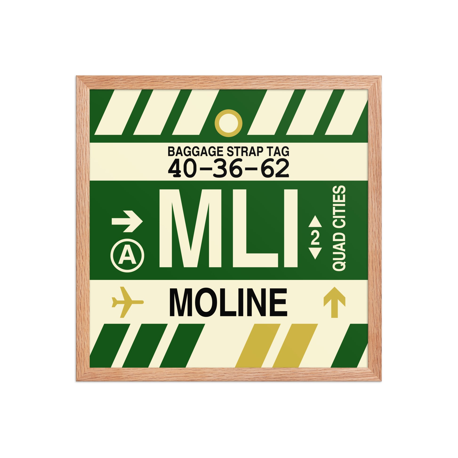 MLI Moline Framed Print • Jet Age Baggage Tag Design • YHM Designs - Image 09
