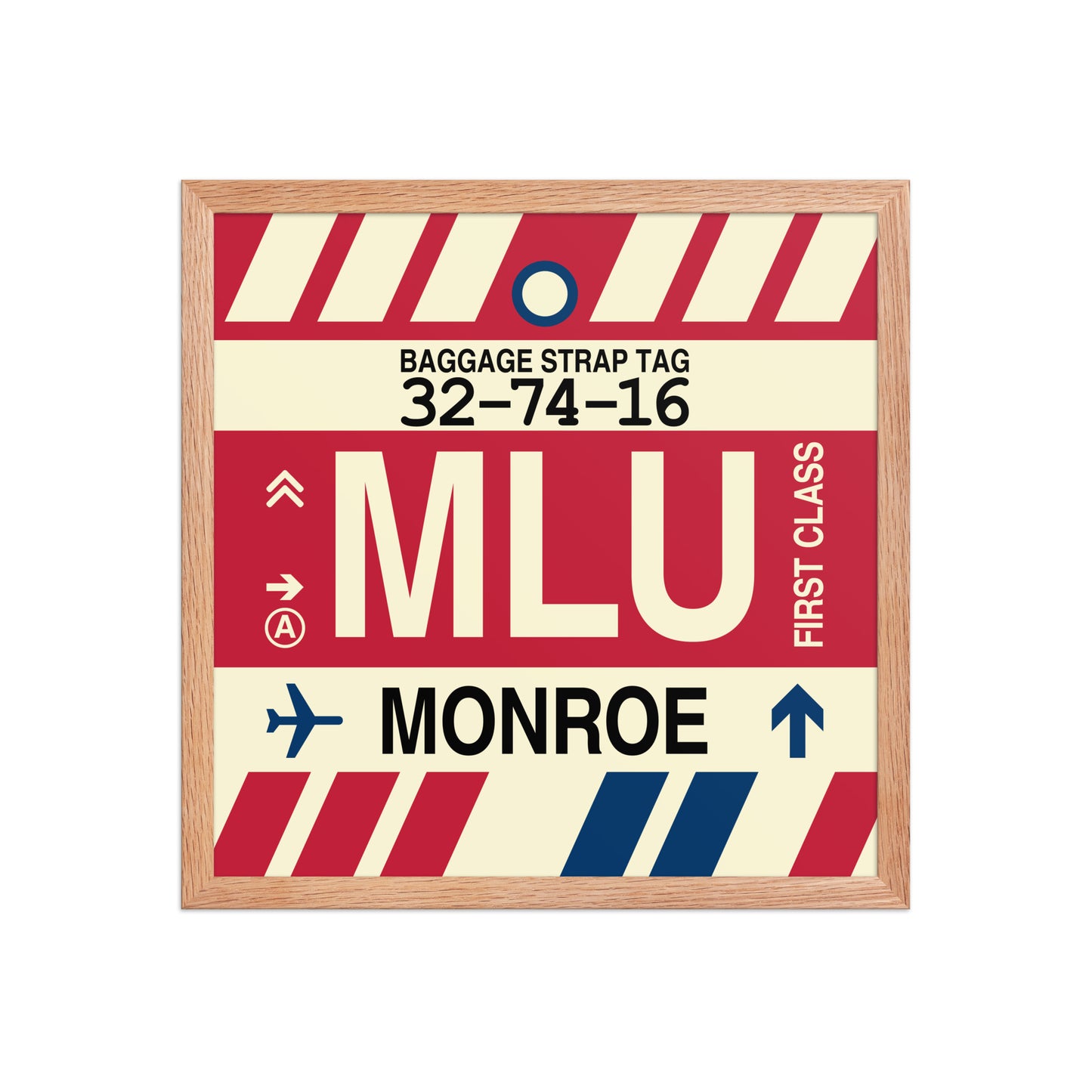 MLU Monroe Framed Print • Jet Age Baggage Tag Design • YHM Designs - Image 09