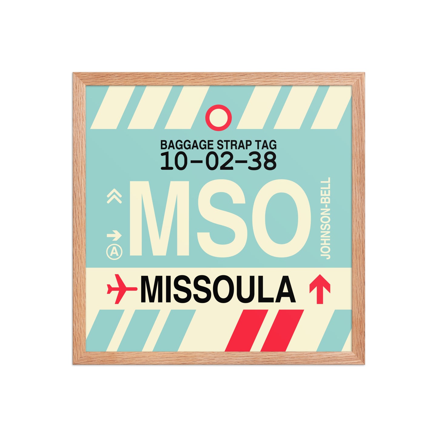 MSO Missoula Framed Print • Jet Age Baggage Tag Design • YHM Designs - Image 09