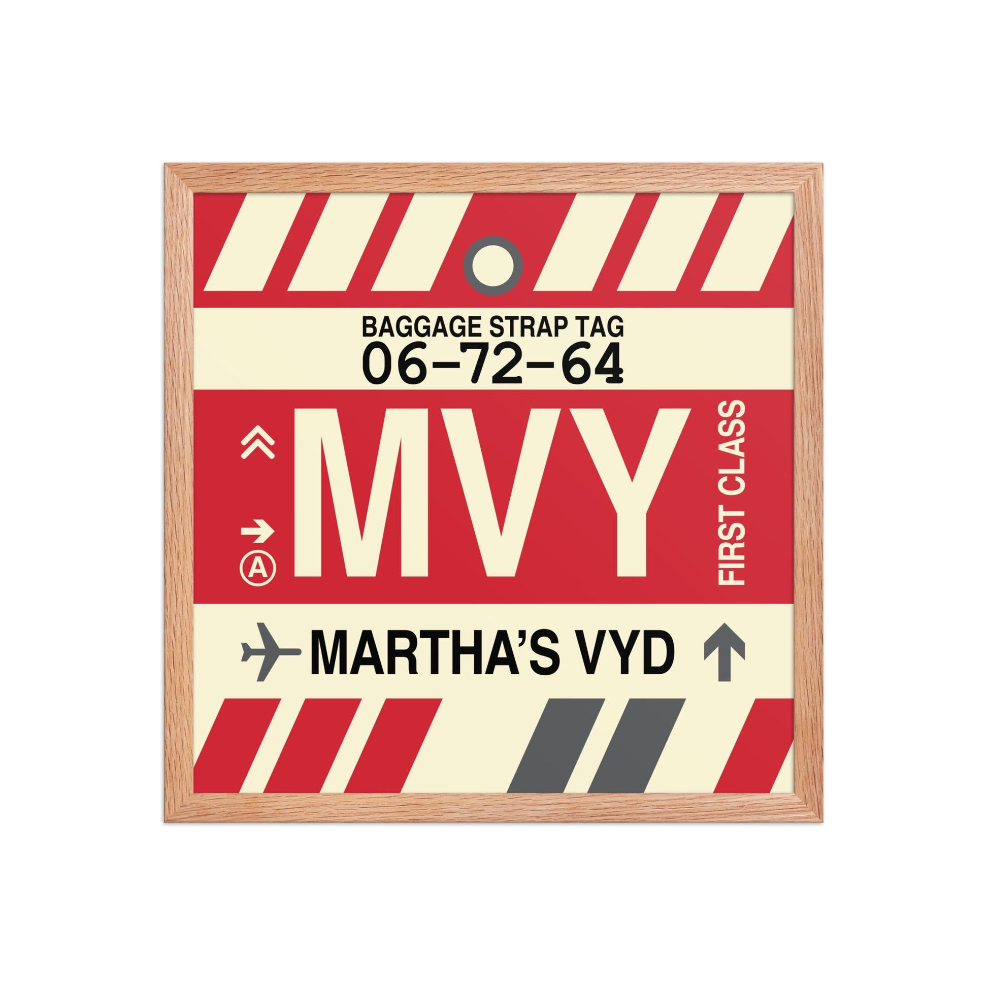 MVY Martha's Vineyard Framed Print • Jet Age Baggage Tag Design • YHM Designs - Image 09