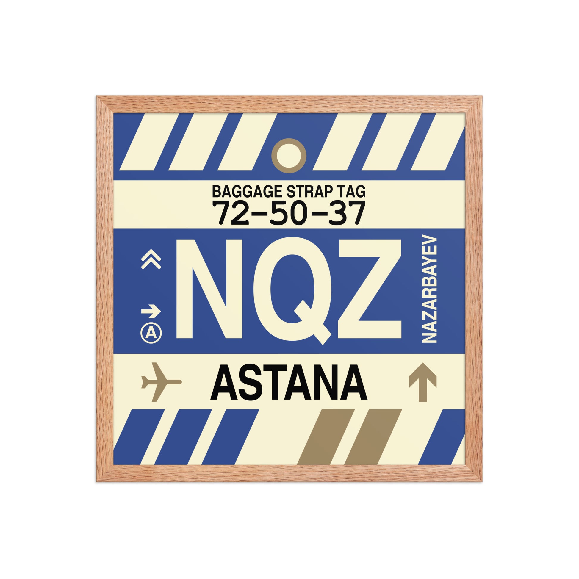 NQZ Astana Framed Print • Jet Age Baggage Tag Design • YHM Designs - Image 09