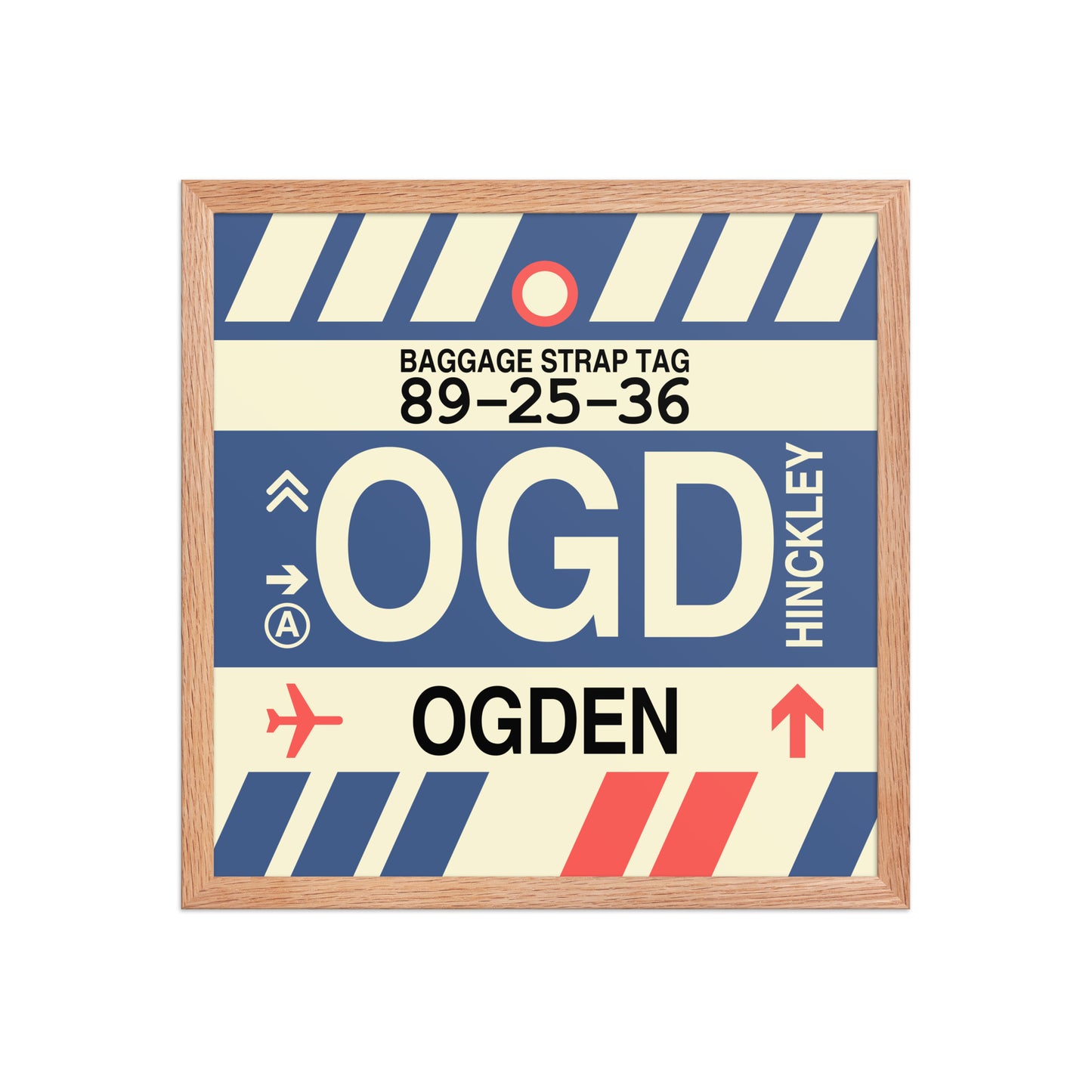 OGD Ogden Framed Print • Jet Age Baggage Tag Design • YHM Designs - Image 09